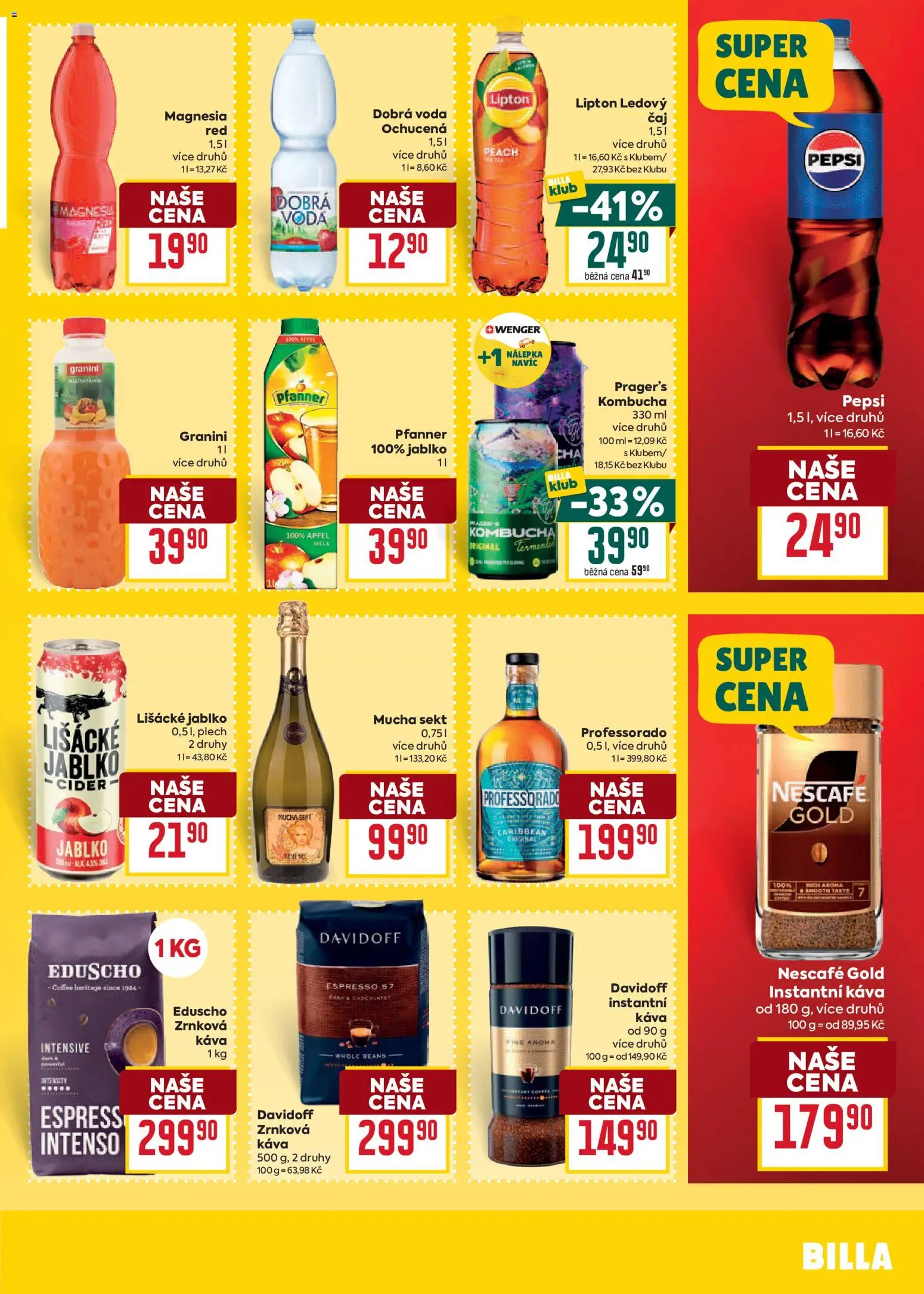 Billa Velký leták od 20.05.2026 | Strana: 23 | Produkty: Dobrá voda, Instantní káva, Cider, Wenger