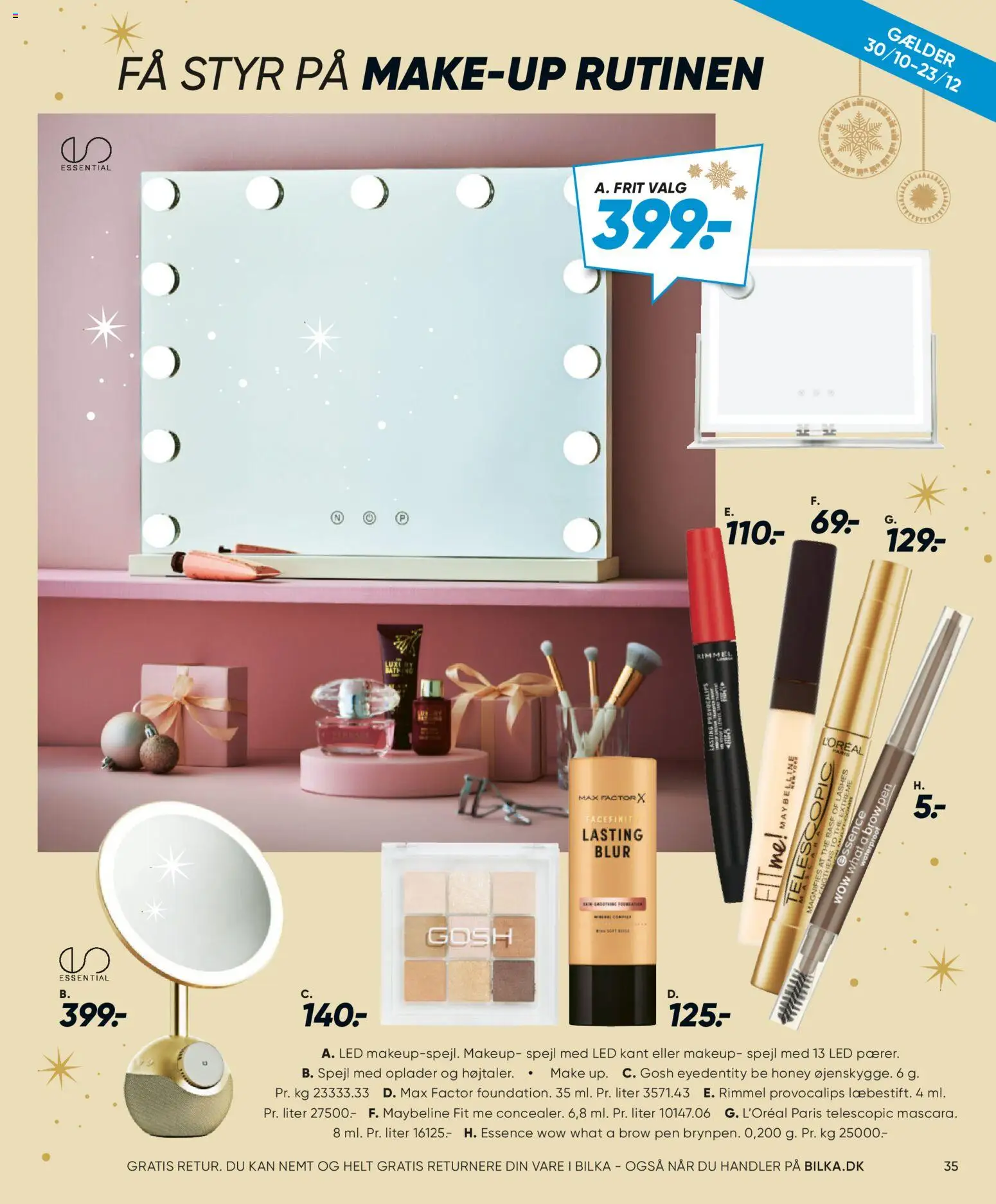 Bilka tilbudsavis – gyldig fra 30/10/2026 | Side: 81 | Produkter: Makeup, Spejl