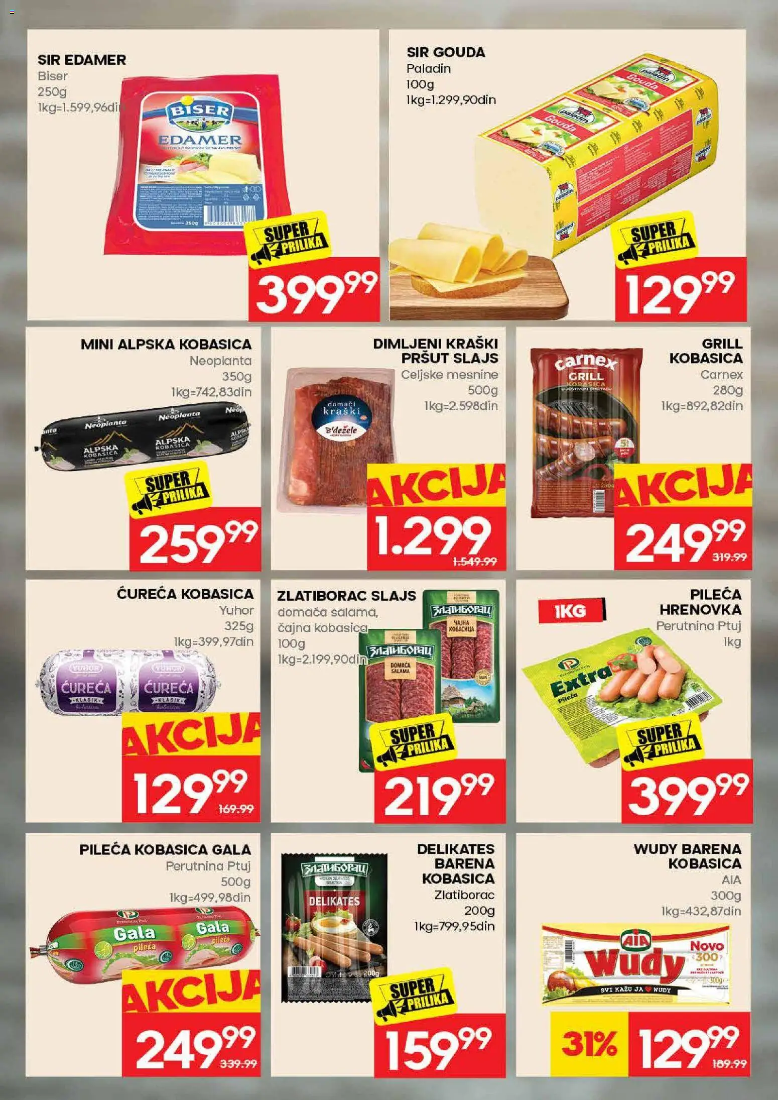 Roda katalog - važi od 28.05.2026 | Strana: 8 | Proizvode: Pršut, Edamer, Gouda, Perutnina Ptuj