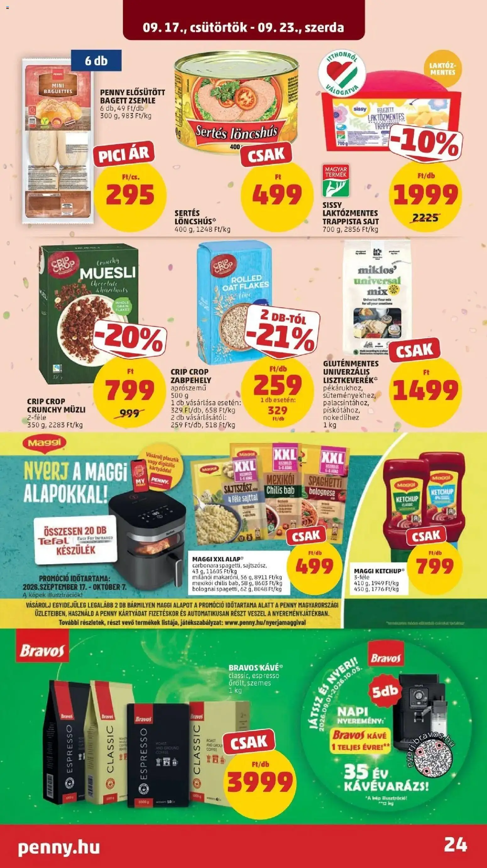 PENNY aktuális akciós újság: 2026.09.17.-tól lapozható | Oldal: 24 | Termékek: Laktózmentes, Sajt, Ketchup, Chilis bab