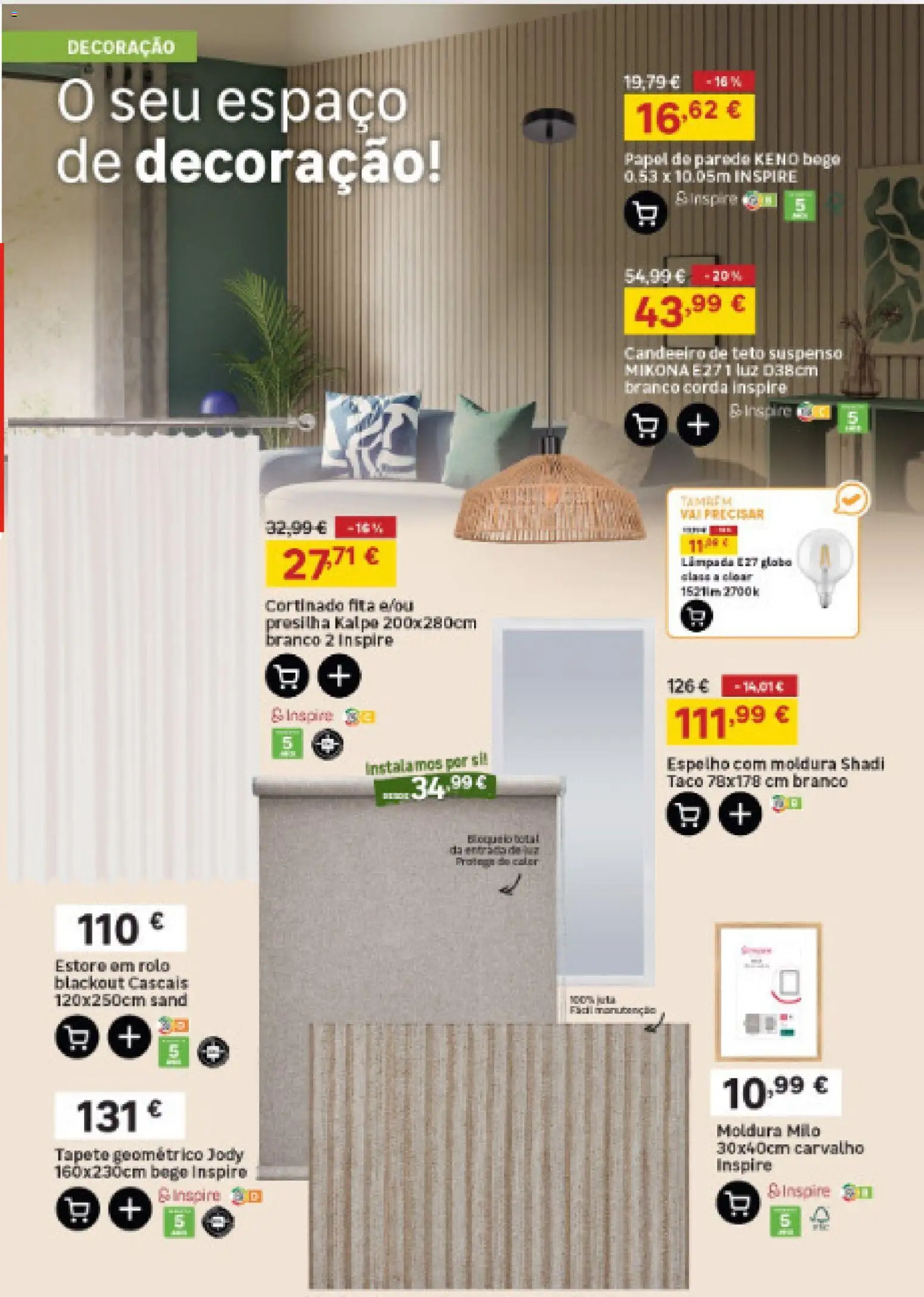 Leroy Merlin Catálogo Açores │ válido de 23/07/2026 | Página: 21 | Produtos: Candeeiro, Moldura, Espelho, Tapete
