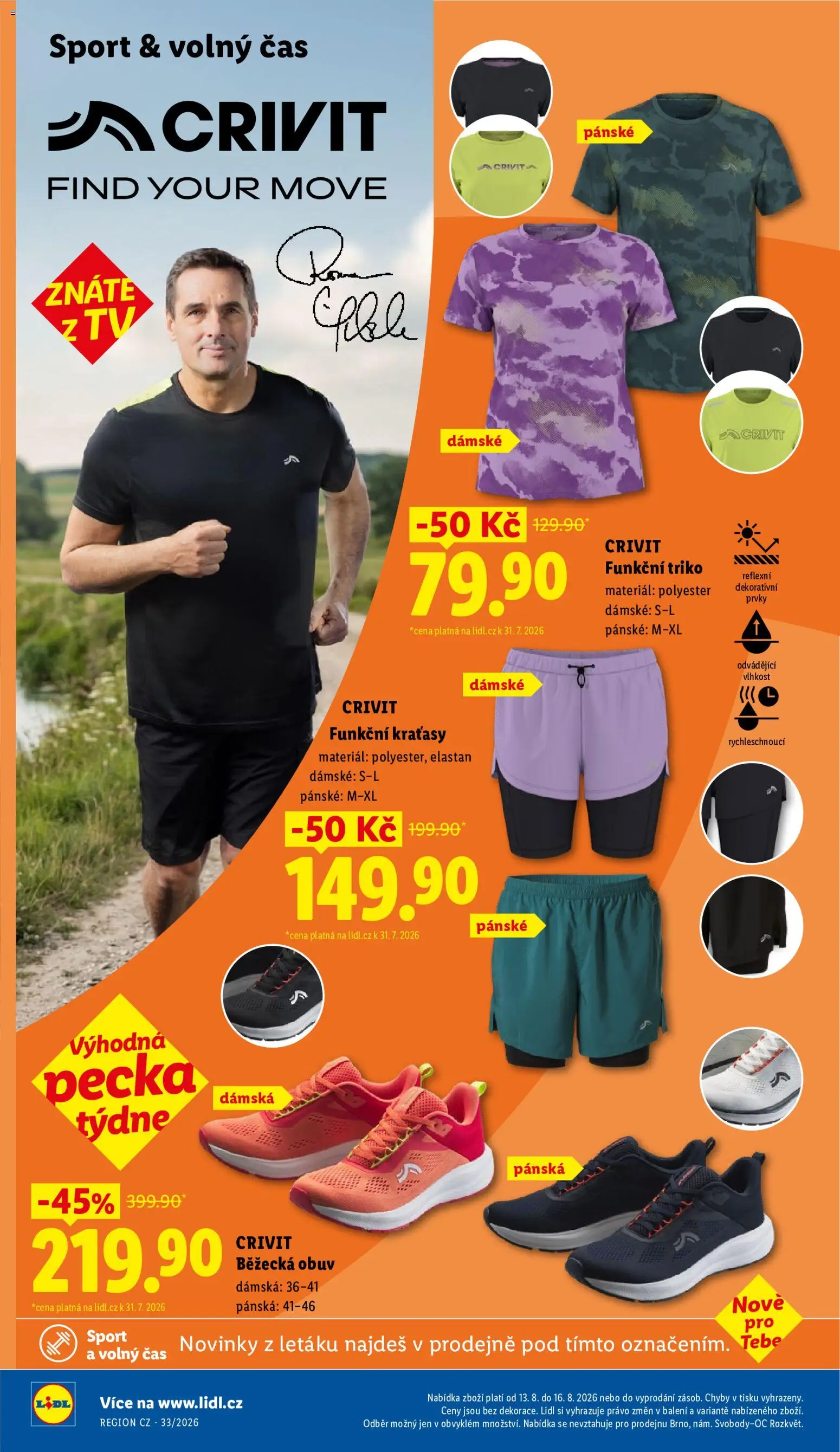 Lidl leták - Spotřební zboží od 10.08.2026 | Strana: 10 | Produkty: Kraťasy, Obuv, Funkční triko