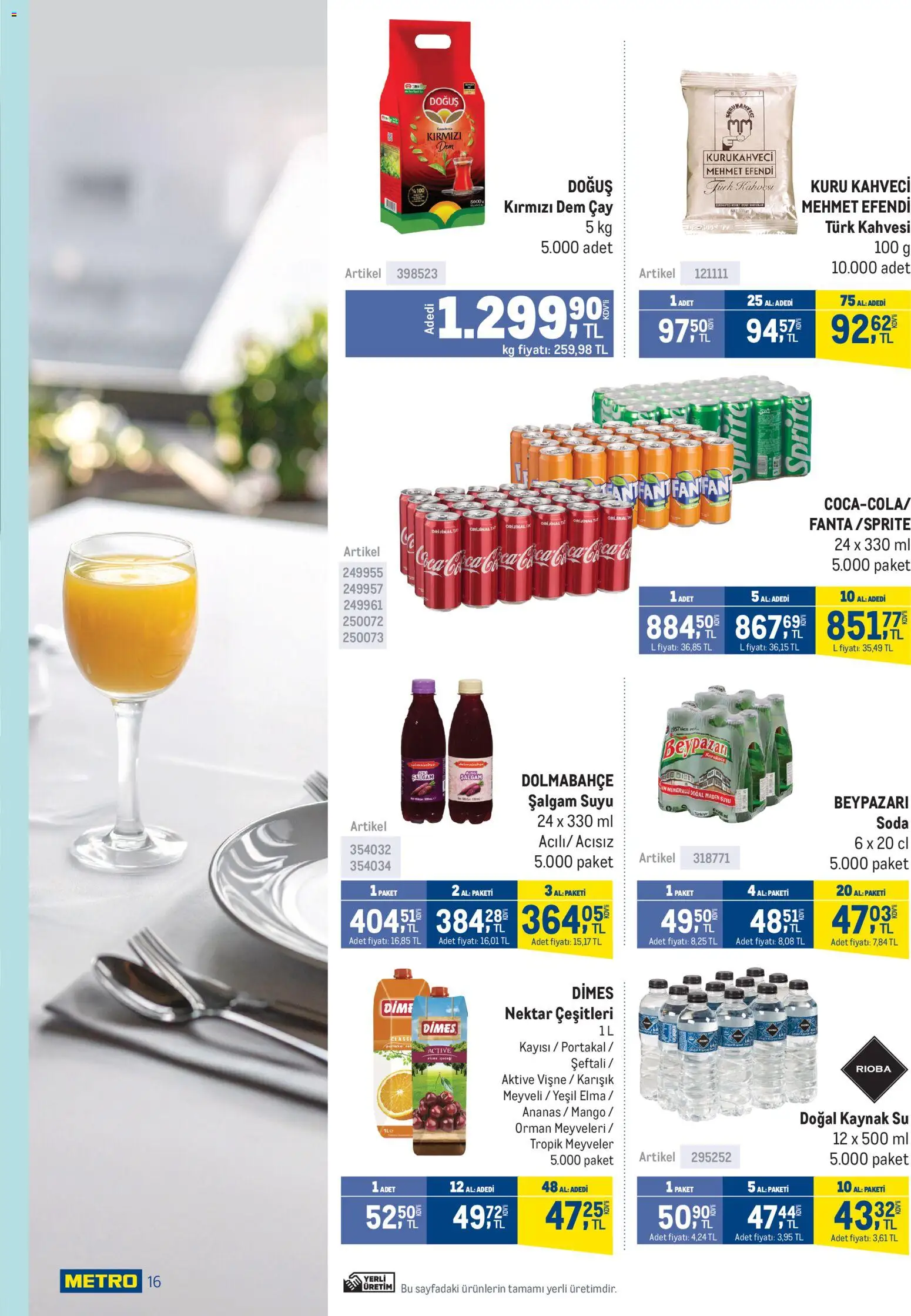 Metro - Lokantalar - 03.06.2026 tarihinden itibaren geçerlidir | Sayfa: 16 | Ürünler: Portakal, Çay, Mango, Fanta