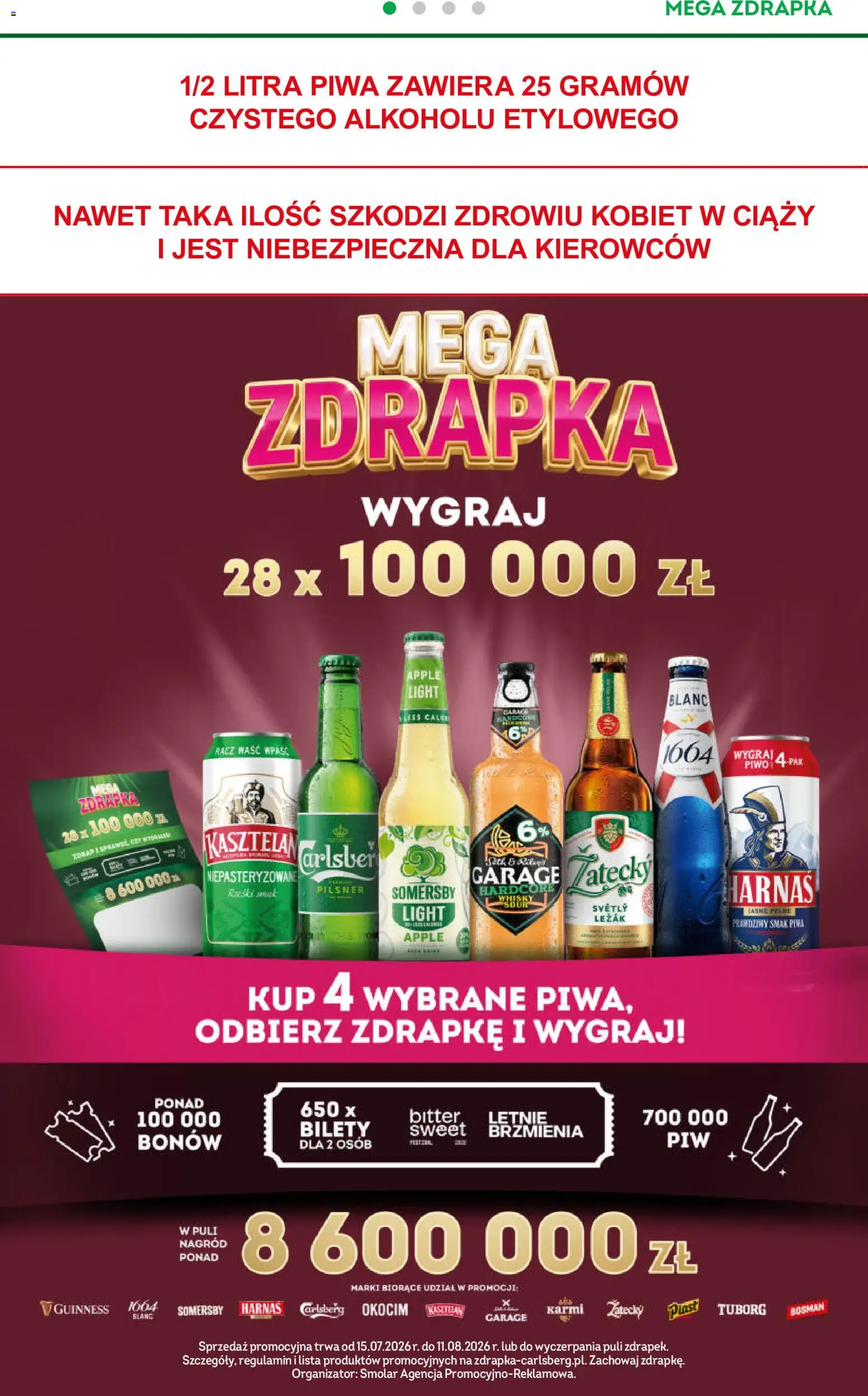 Żabka gazetka od 15.07.2026 | Strona: 16 | Produkty: Leżak, Harnaś, Piwo, Somersby