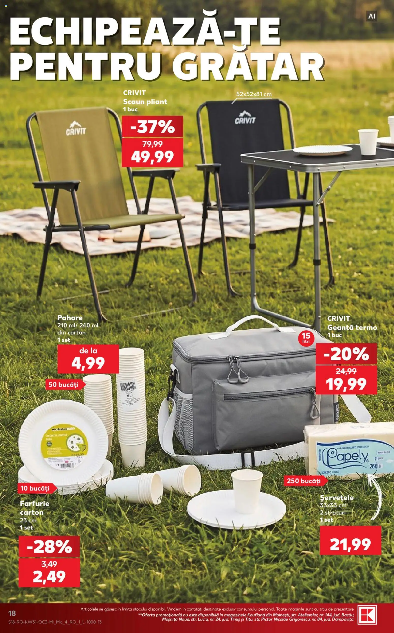 Noul catalog Kaufland – valabil de la 29.07.2026 | Pagină: 18 | Produse: Geantă, Pahare, Grătar, Farfurie