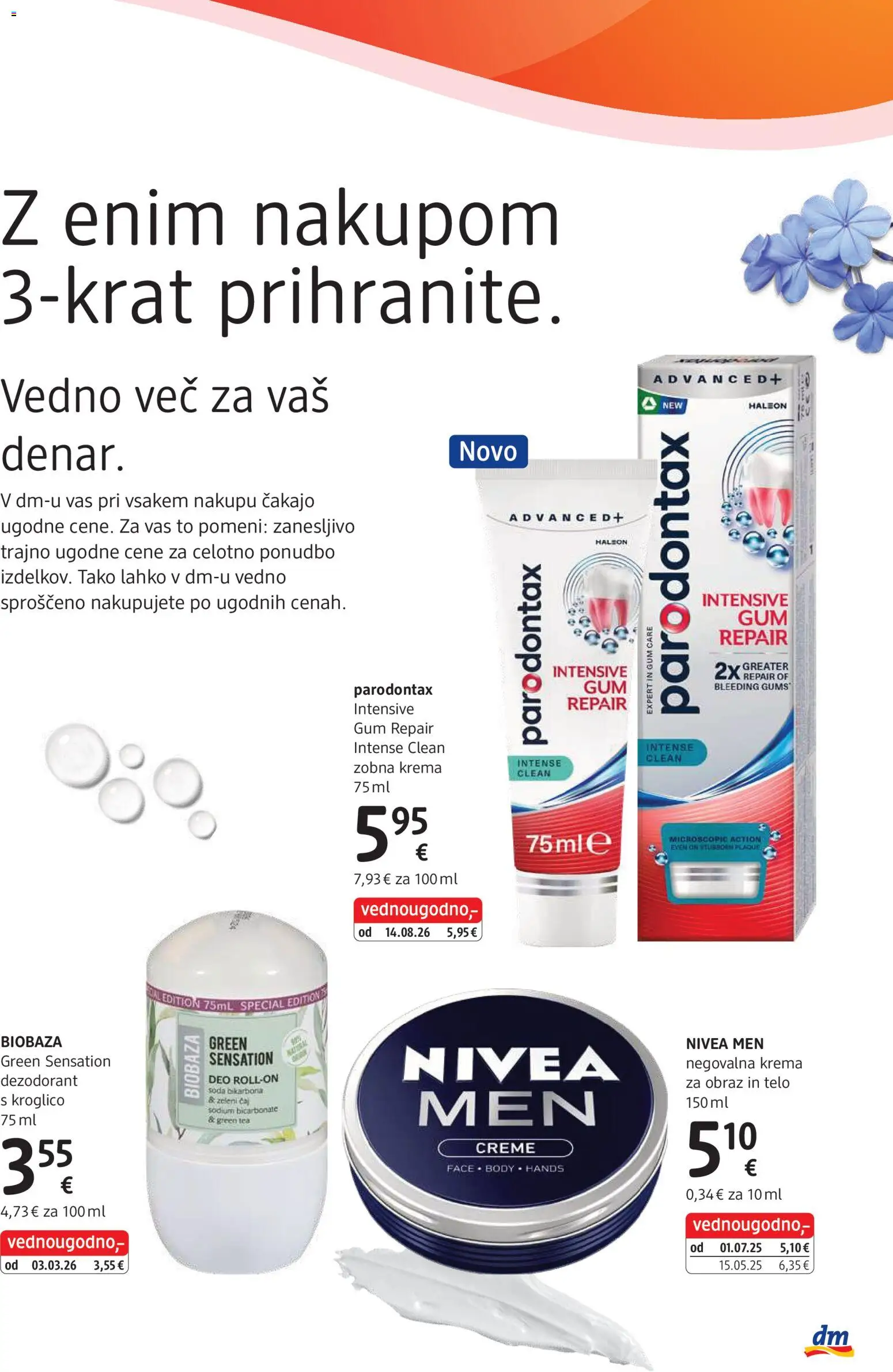 Novi DM Drogerie Markt katalog ponudbe – veljaven od 01.10.2026 | Stran: 3 | Izdelki: Zeleni čaj, Krema, Caj