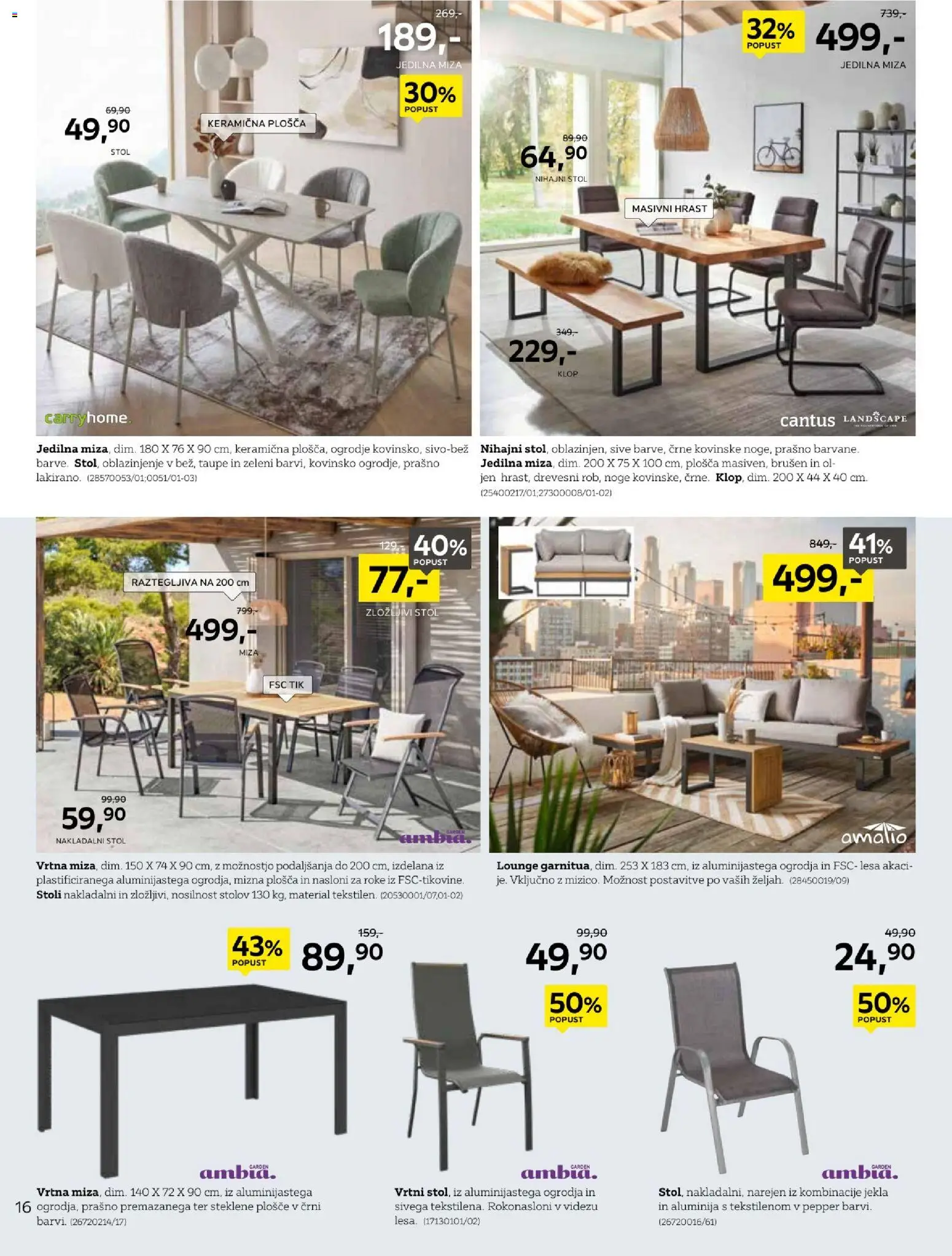 Novi XXXL Lesnina katalog ponudbe – veljaven od 18.08.2026 | Stran: 16 | Izdelki: Jedilna miza, Miza, Stol