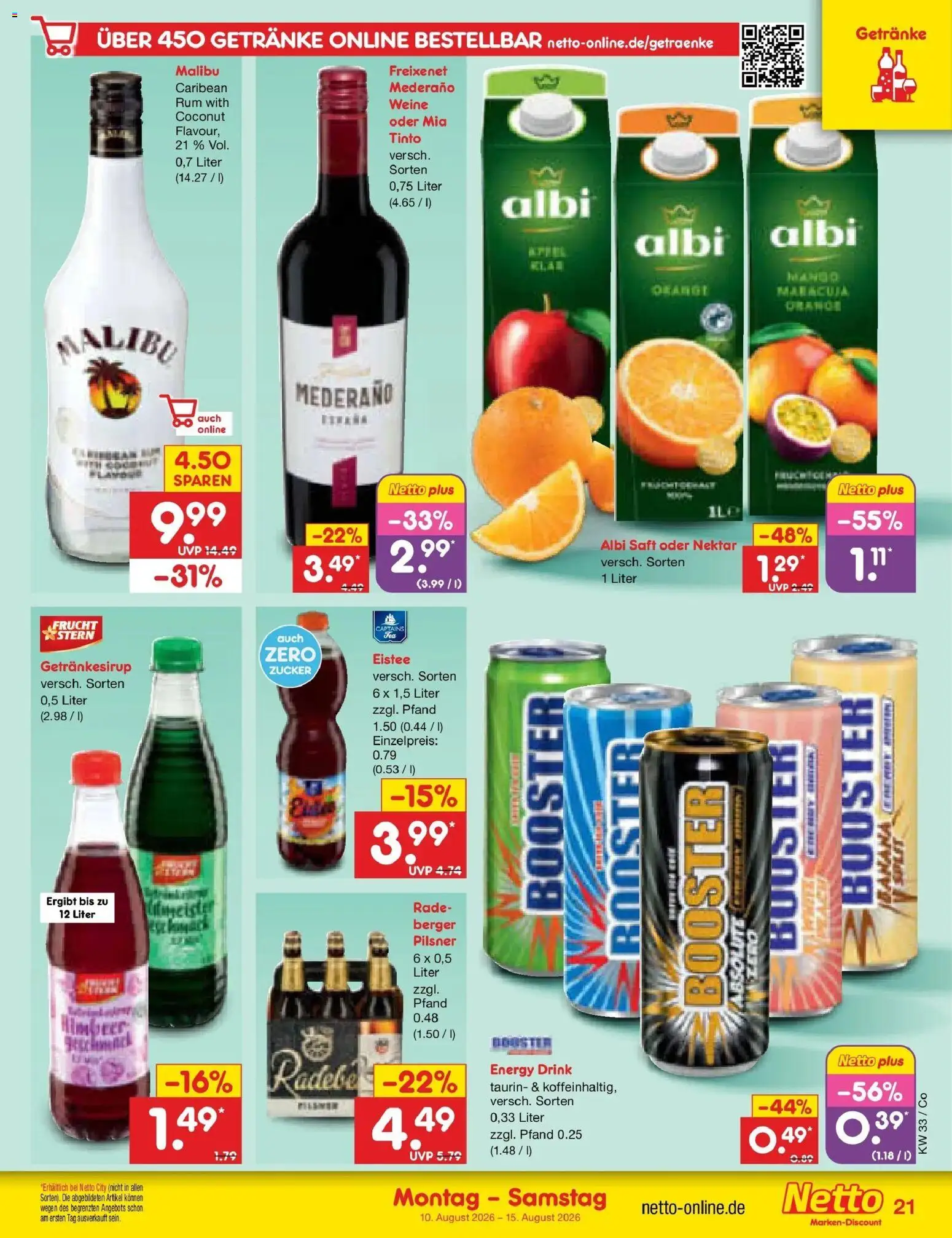 Netto Marken-Discount Prospekt Delitzsch – gültig ab 10.08.2026 | Seite: 29 | Produkte: Energy, Freixenet, Rum, Zucker