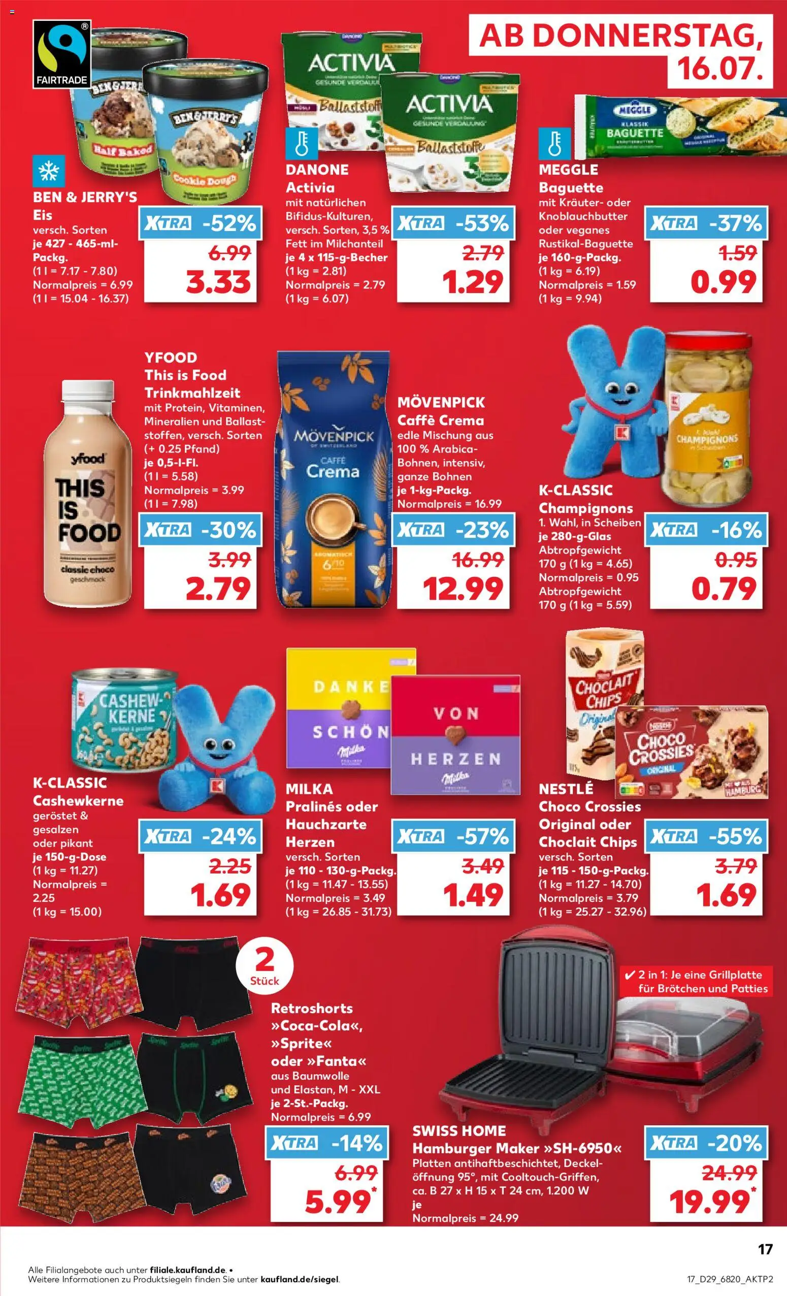 Kaufland Prospekt Speyer – gültig ab 16.07.2026 | Seite: 17 | Produkte: Fanta, Milka, Ben & Jerry's, Chips