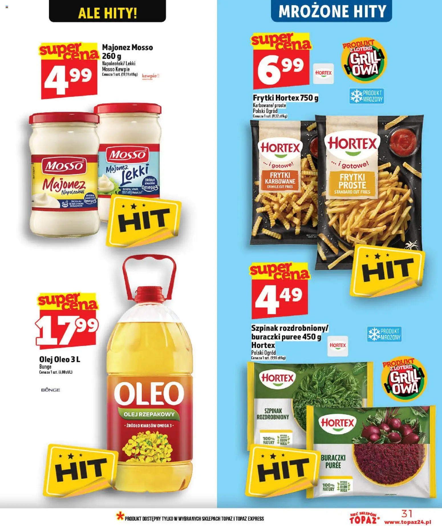 Topaz gazetka - MAZ od 21.05.2026 | Strona: 31 | Produkty: Grill, Frytki karbowane, Frytki, Majonez
