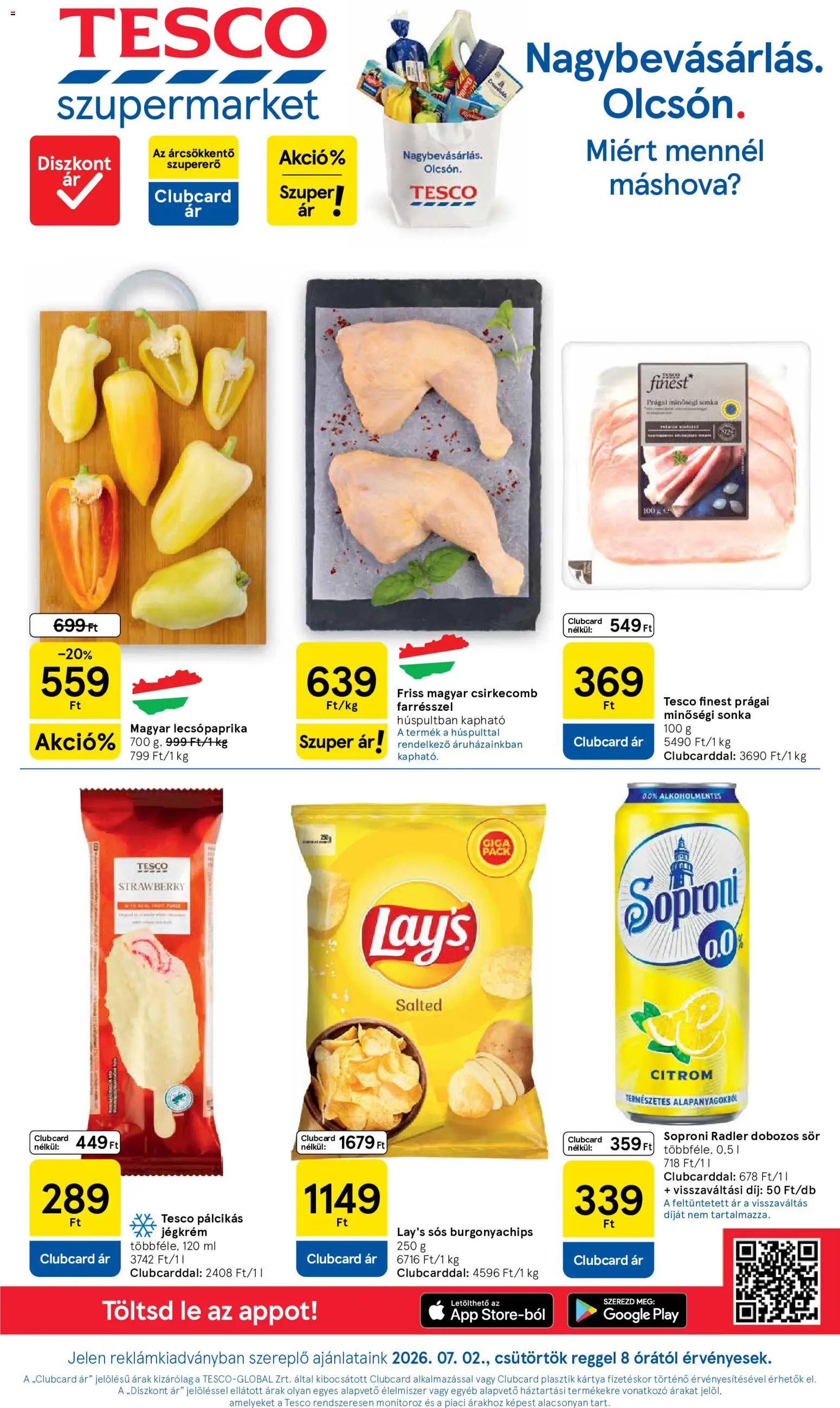 Tesco akciós ujság - amely érvényes a következő dátumtól: 2026.07.02. | Oldal: 1