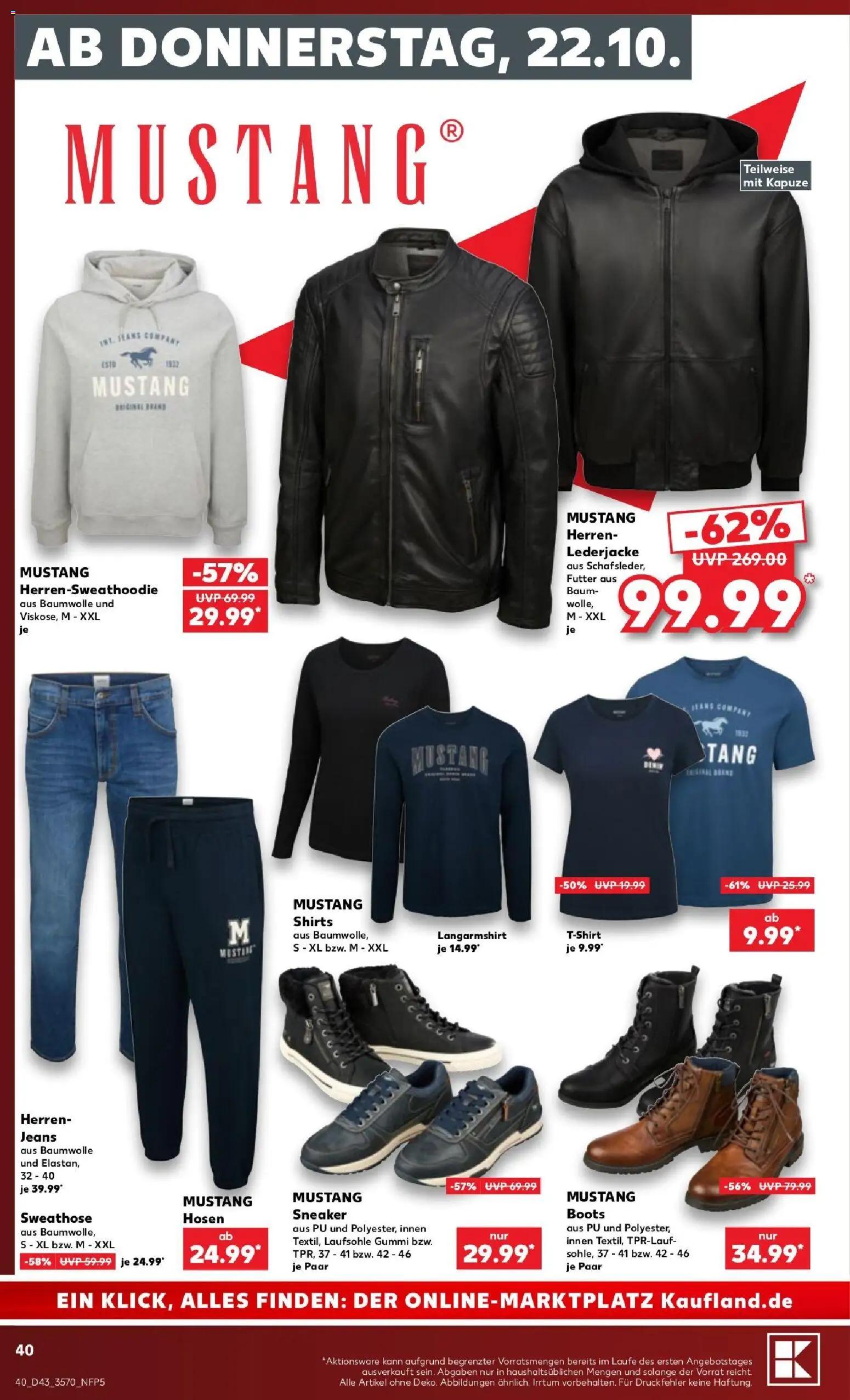 Kaufland Prospekt Frankfurt (Oder) – gültig ab 19.10.2026 | Seite: 40 | Produkte: Sweathose, Langarmshirt, Jeans