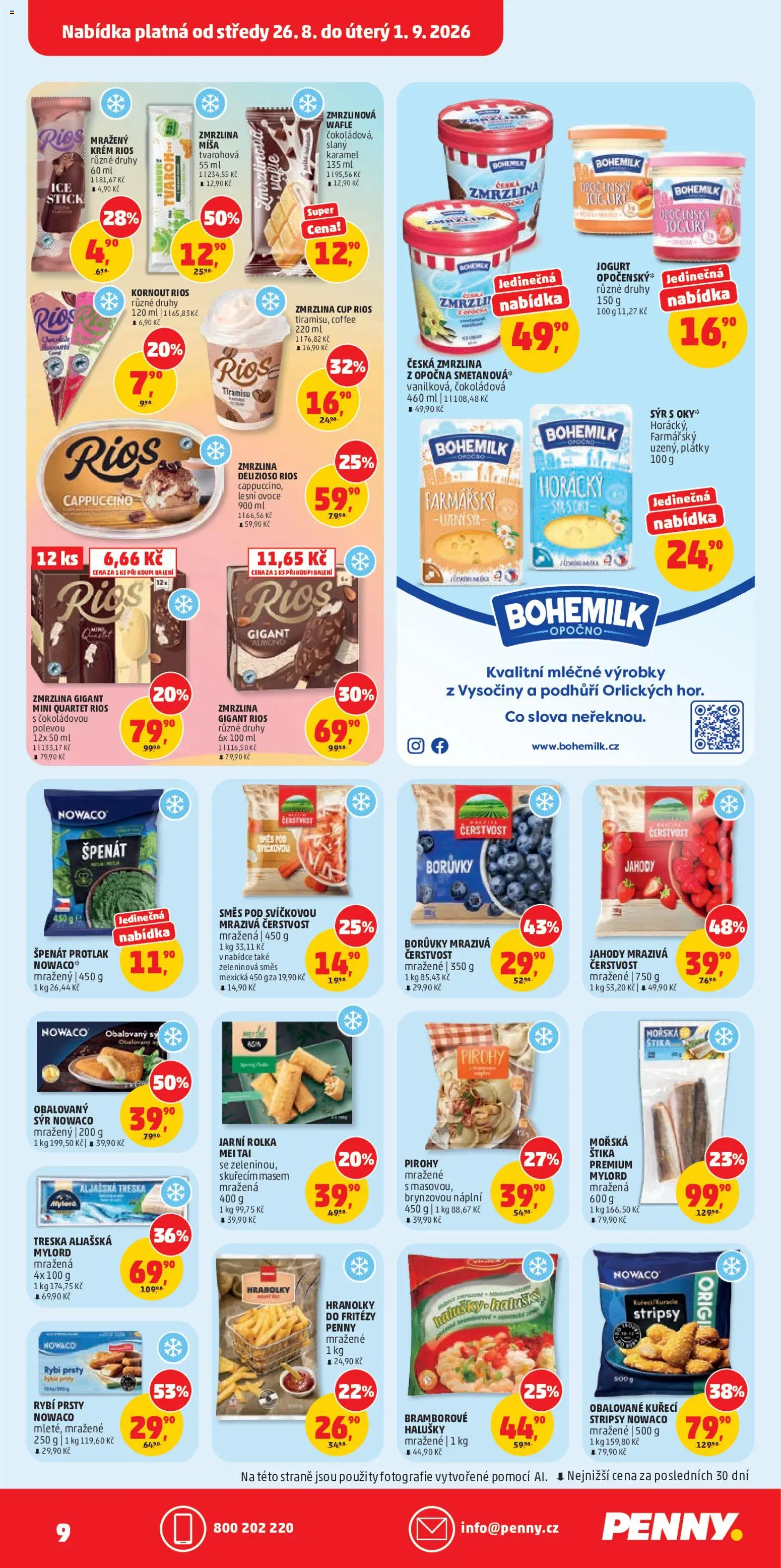 Penny Market leták od 26.08.2026 | Strana: 9 | Produkty: Jogurt, Treska, Hranolky, Halušky