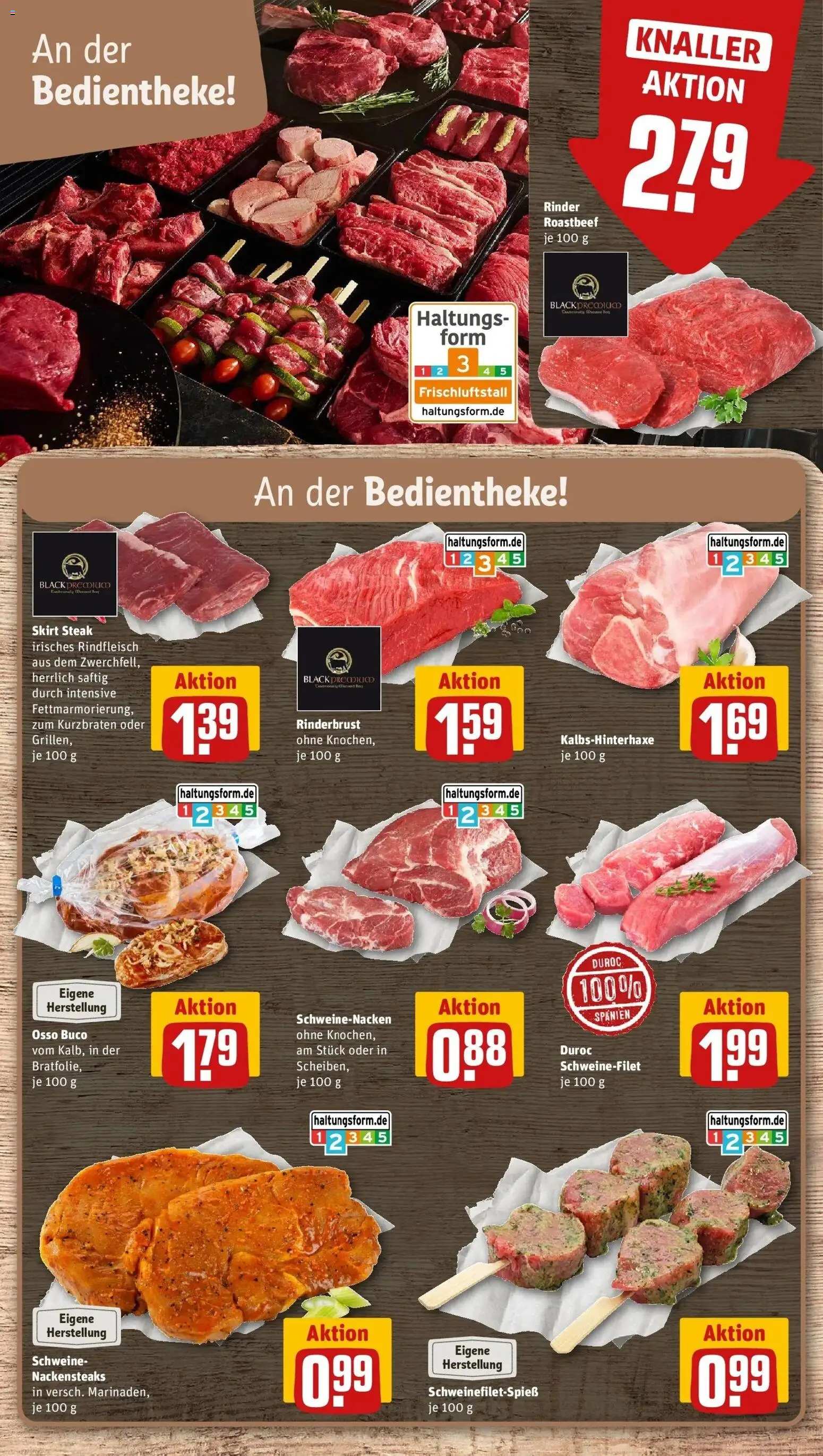 REWE Prospekt ab 10.08.2026 zum Blättern » Angebote | Seite: 6 | Produkte: Schweinenacken, Schweinefilet, Rindfleisch, Steak