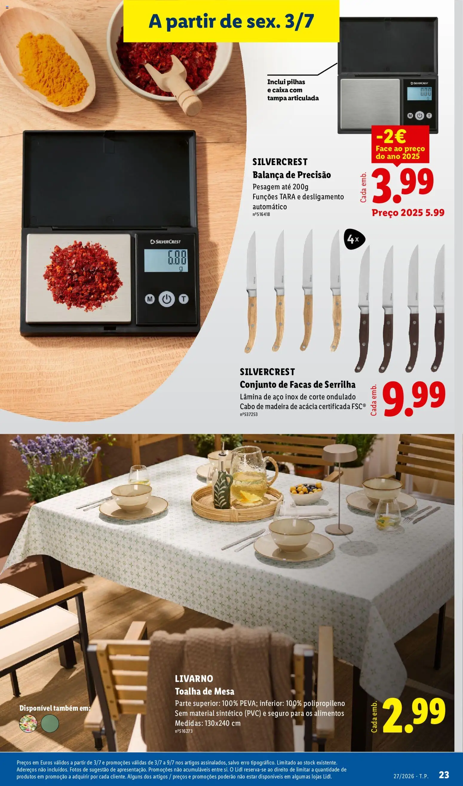 Lidl Novidades │ válido de 29/06/2026 | Página: 23 | Produtos: Cabo, Pilhas, Mesa, Caixa