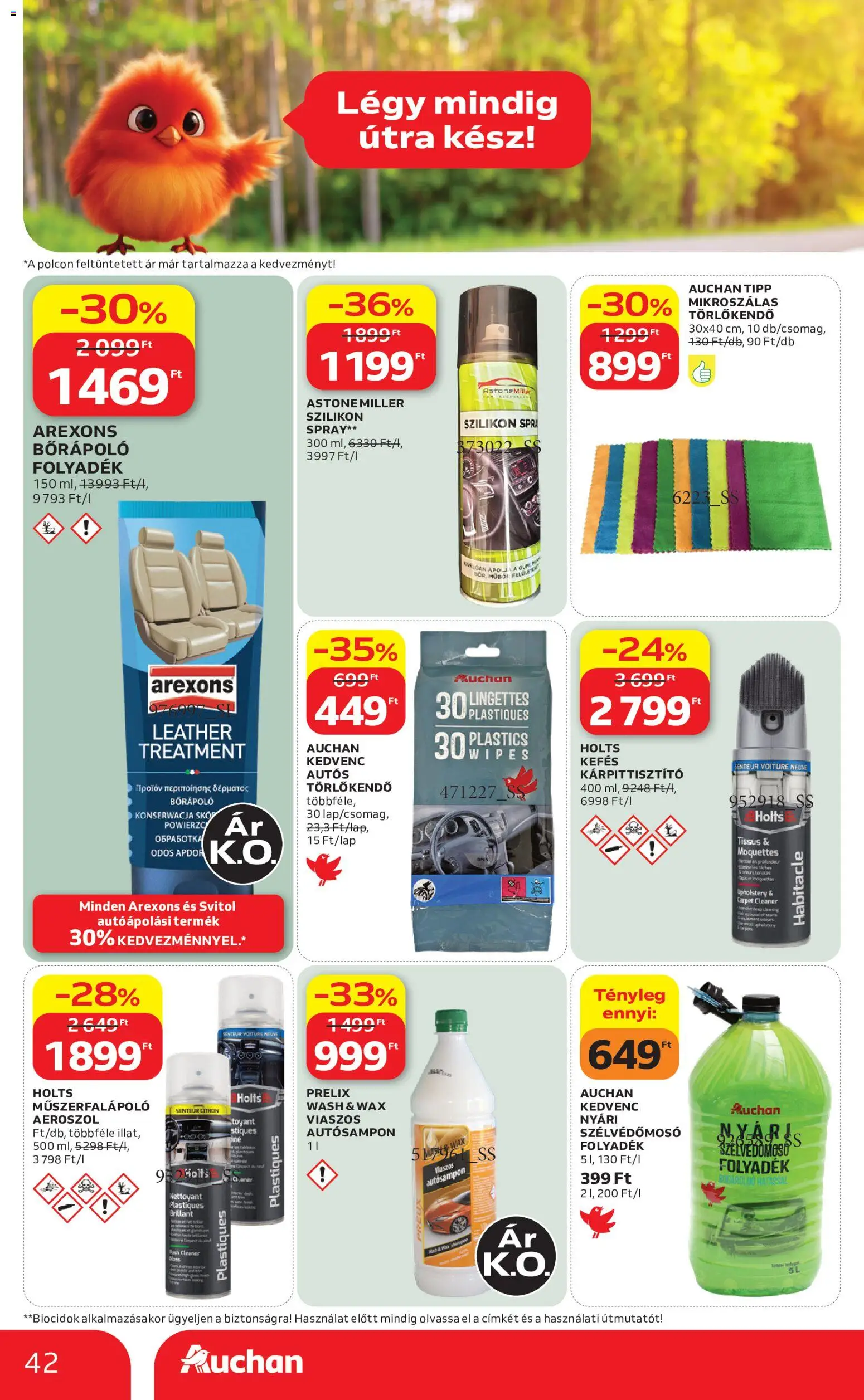 Auchan akciós ujság - amely érvényes a következő dátumtól: 2026.08.06. | Oldal: 42 | Termékek: Miller, Szilikon, Törlőkendő, Mikroszálas törlőkendő