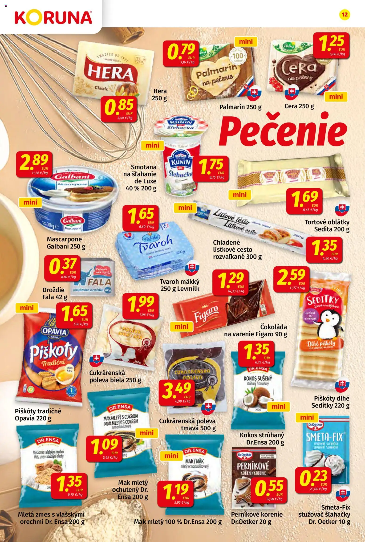 Nové Koruna akcie – leták je platný od 20.03.2026 | Strana: 12 | Produkty: Palmarin, Čokoláda, Tvaroh, Hera