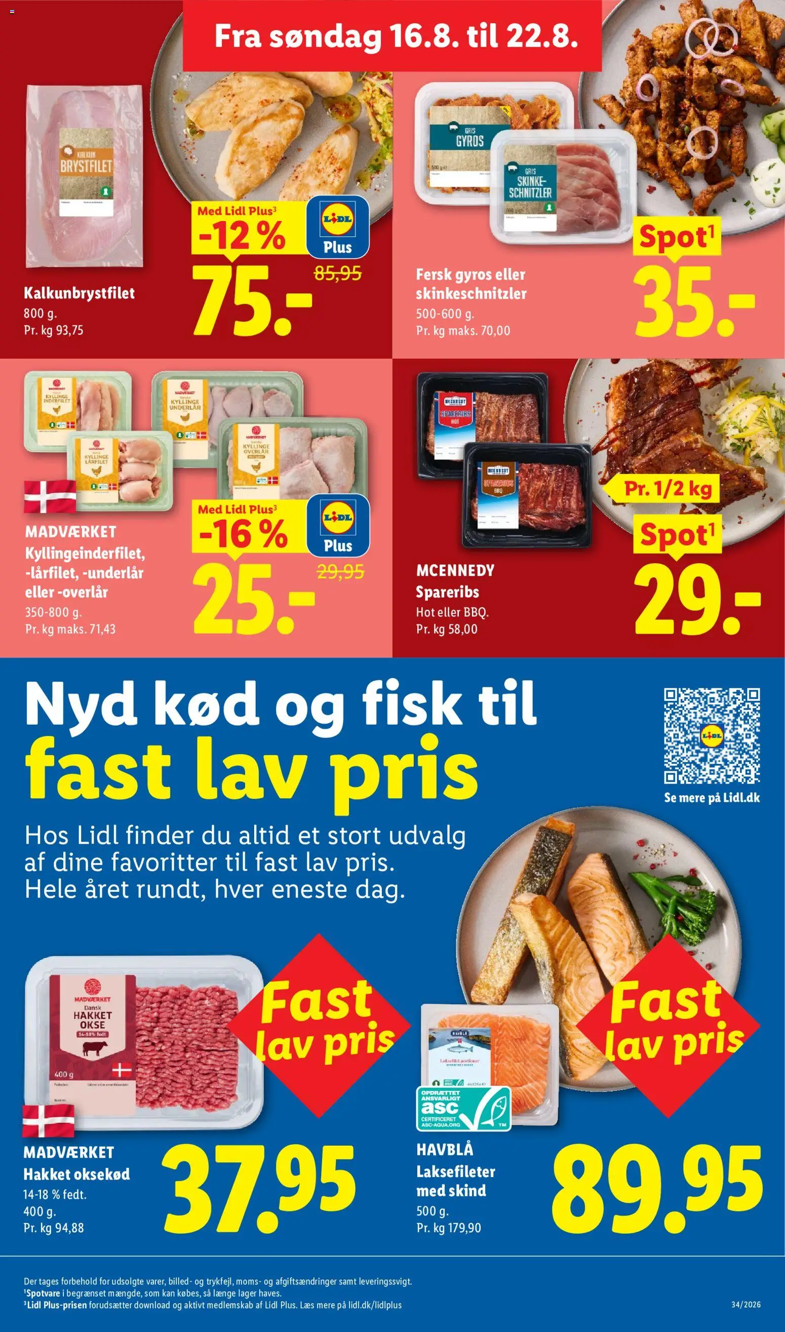 Lidl tilbudsavis – gyldig fra 16/08/2026 | Side: 3 | Produkter: Skinke, Oksekød, Schnitzler, Søm