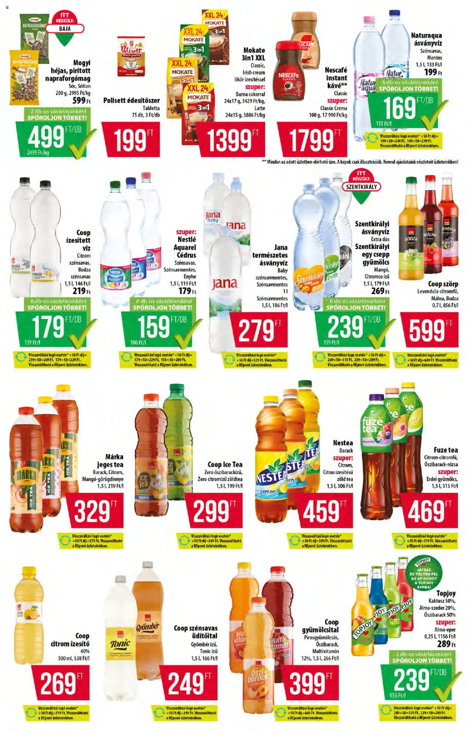 COOP akciós ujság - amely érvényes a következő dátumtól: 11.06.2026 | Oldal: 10 | Termékek: Szörp, Napraforgómag, Édesítőszer, Ásványvíz