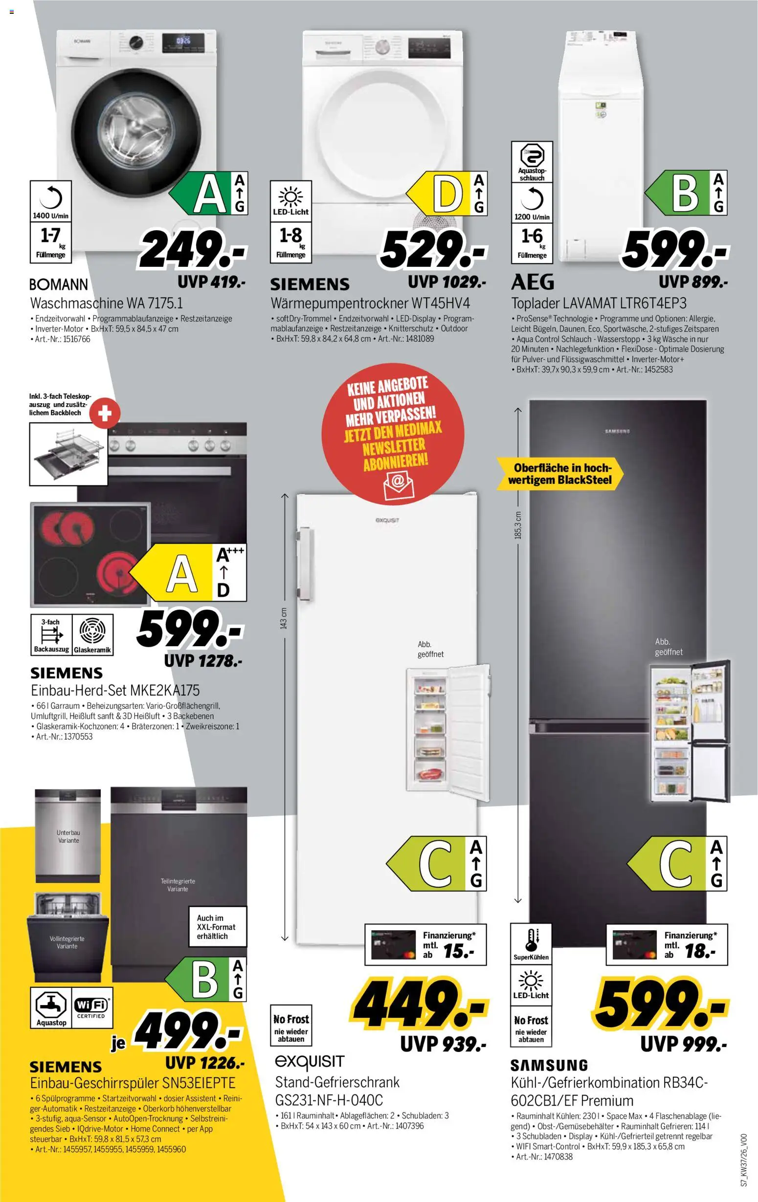 Medimax Prospekt – gültig ab 05.09.2026 | Seite: 7 | Produkte: Siemens, Waschmaschine, Samsung, Toplader