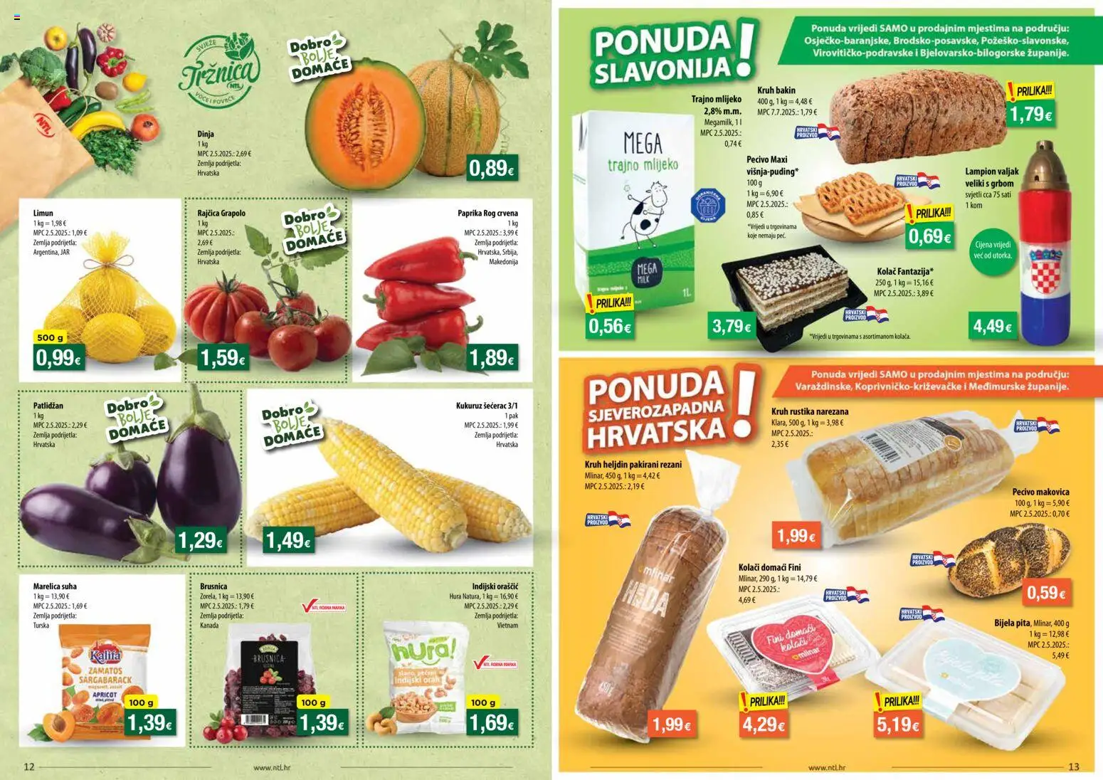 NTL katalog | vrijedi od 12.08.2026 | Stranica: 7 | Proizvodi: Mlijeko, Kukuruz, Kruh, Kolac