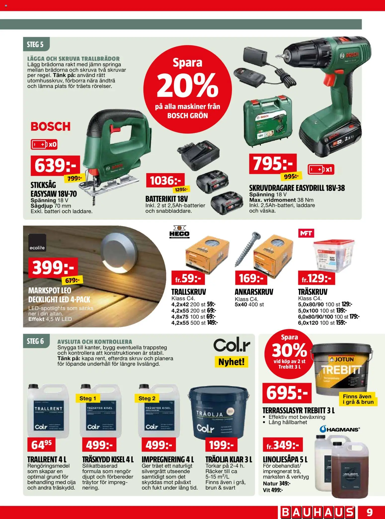 Bauhaus reklamblad aktuell från 01.05.2026 | Sida: 9 | Produkter: Skruvdragare, Rengöringsmedel, Olja, Laddare
