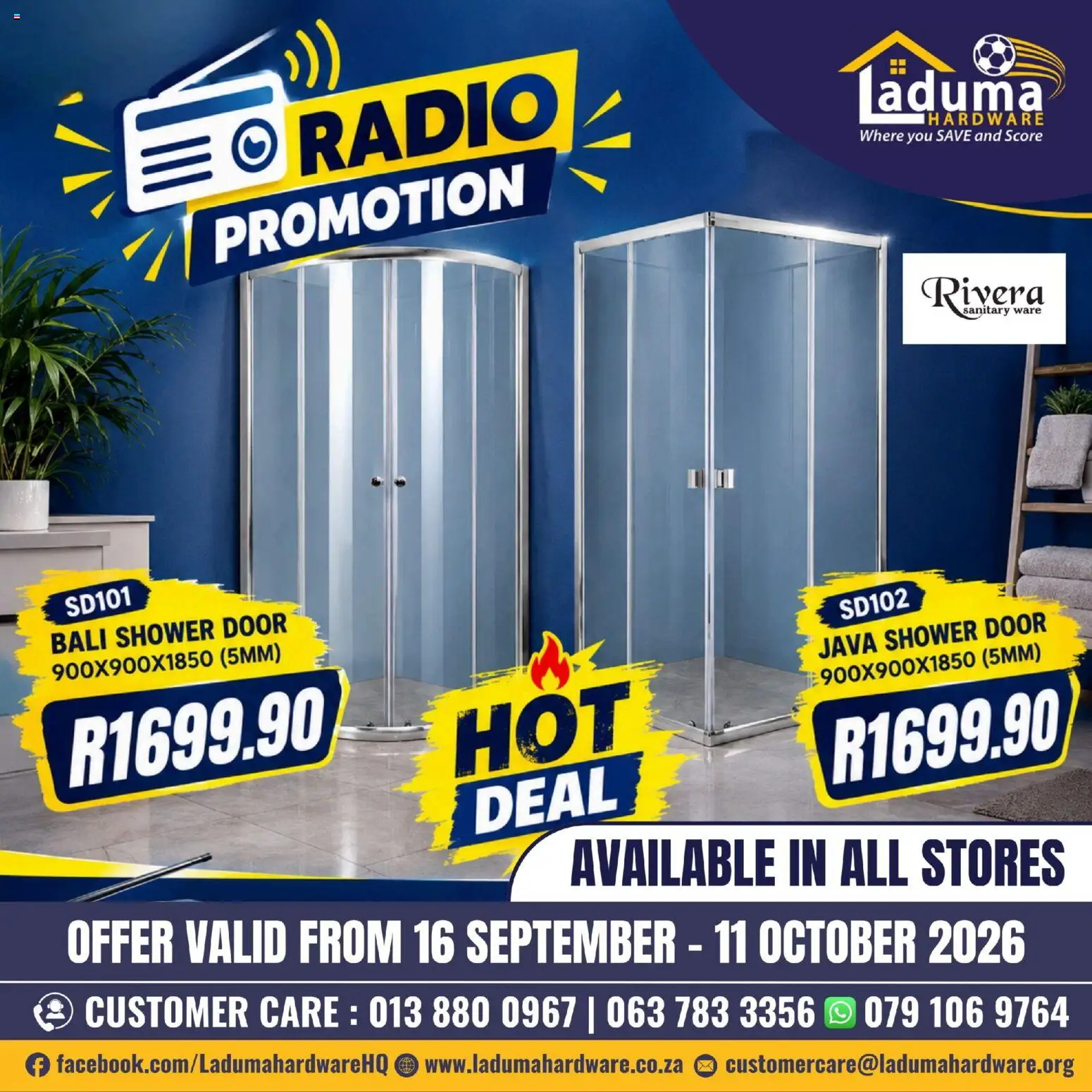 New Laduma Hardware catalogue – valid from 16/09/2026 | Page: 2 | Products: Radio, Shower