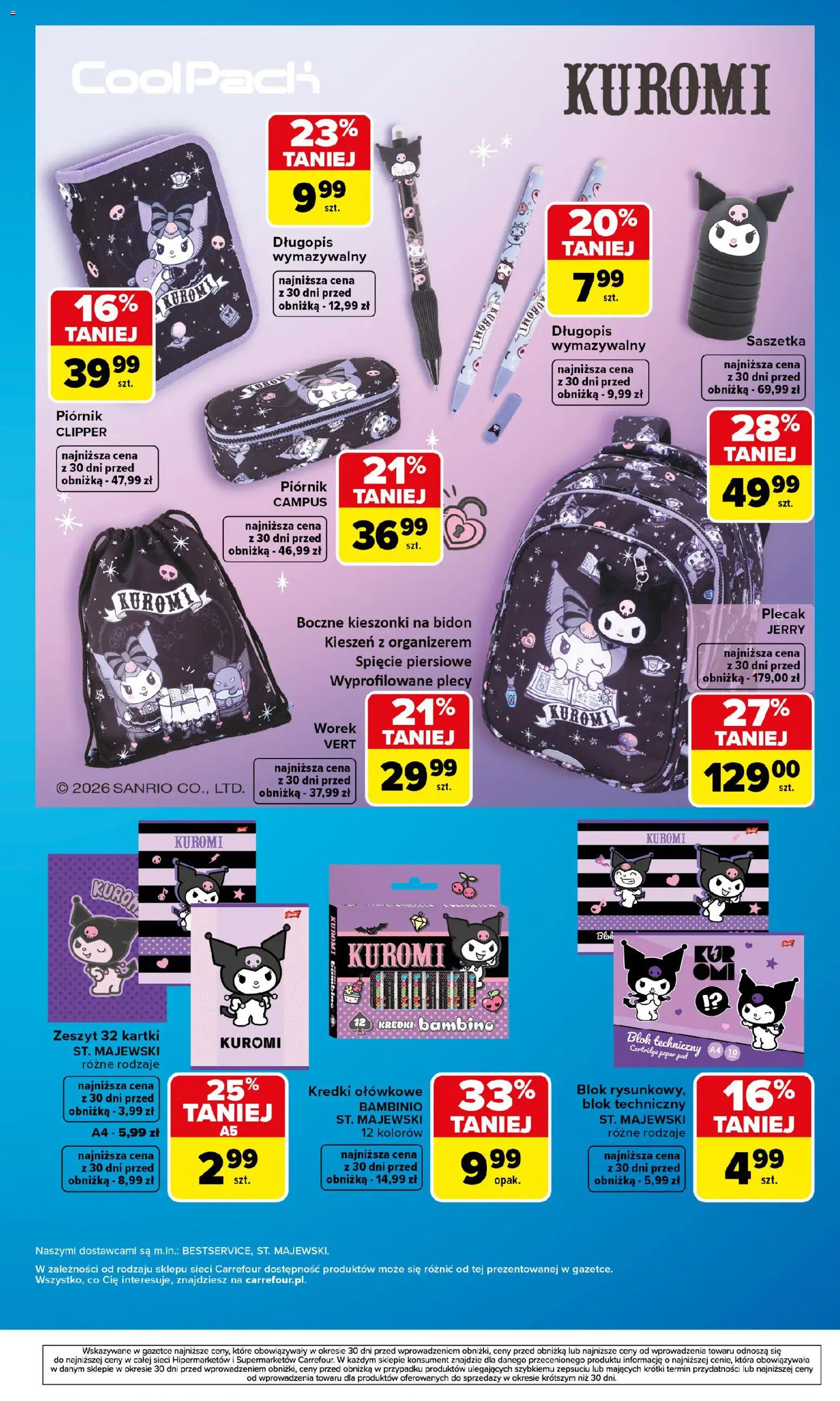 Carrefour gazetka - Szkoła nowy sezon II od 27.07.2026 | Strona: 17 | Produkty: Kredki Bambino, Zeszyt, Kredki, Piórnik