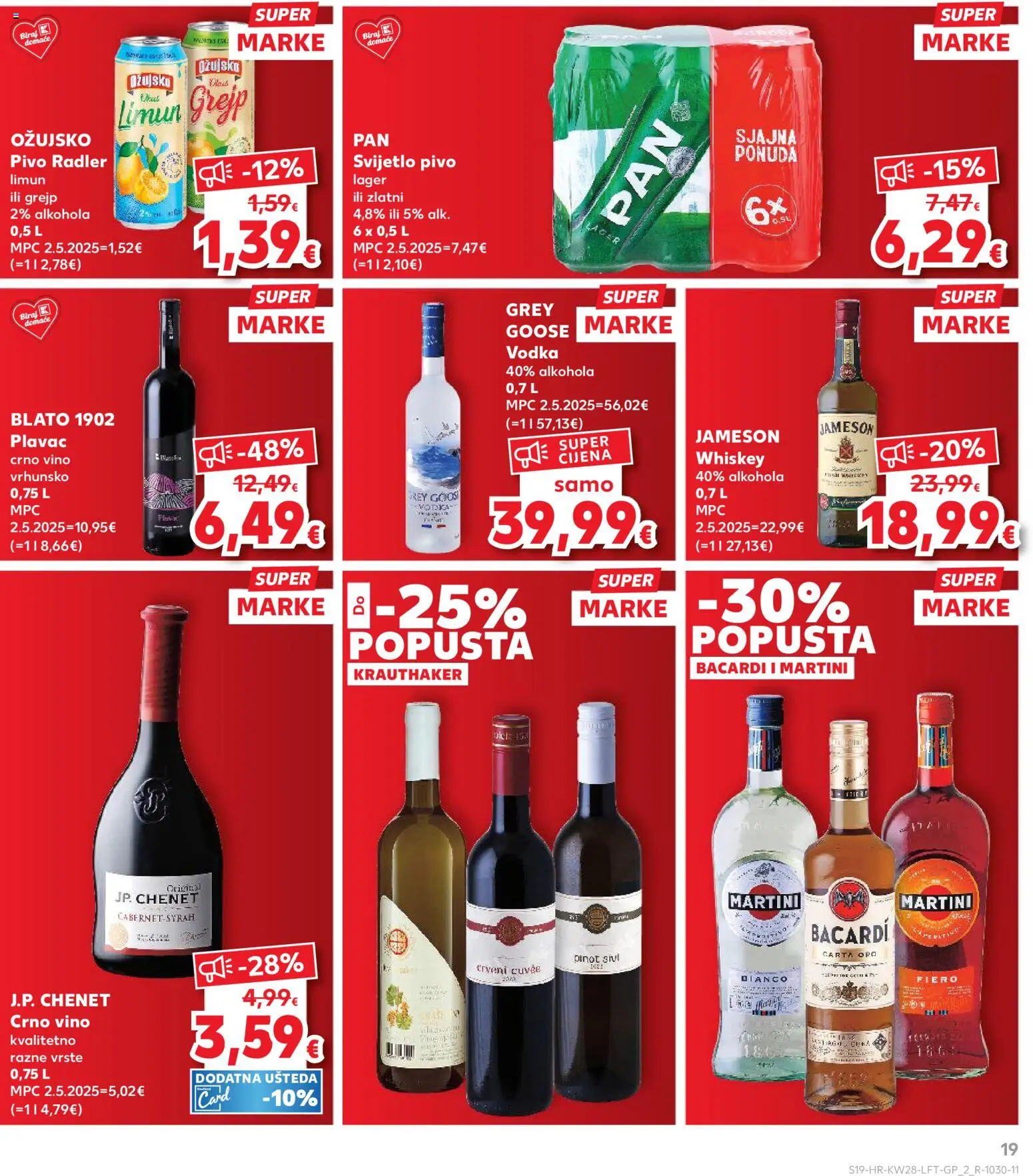Kaufland katalog | vrijedi od 08.07.2026 | Stranica: 19 | Proizvodi: Radler, Vino, Grejp, Ožujsko