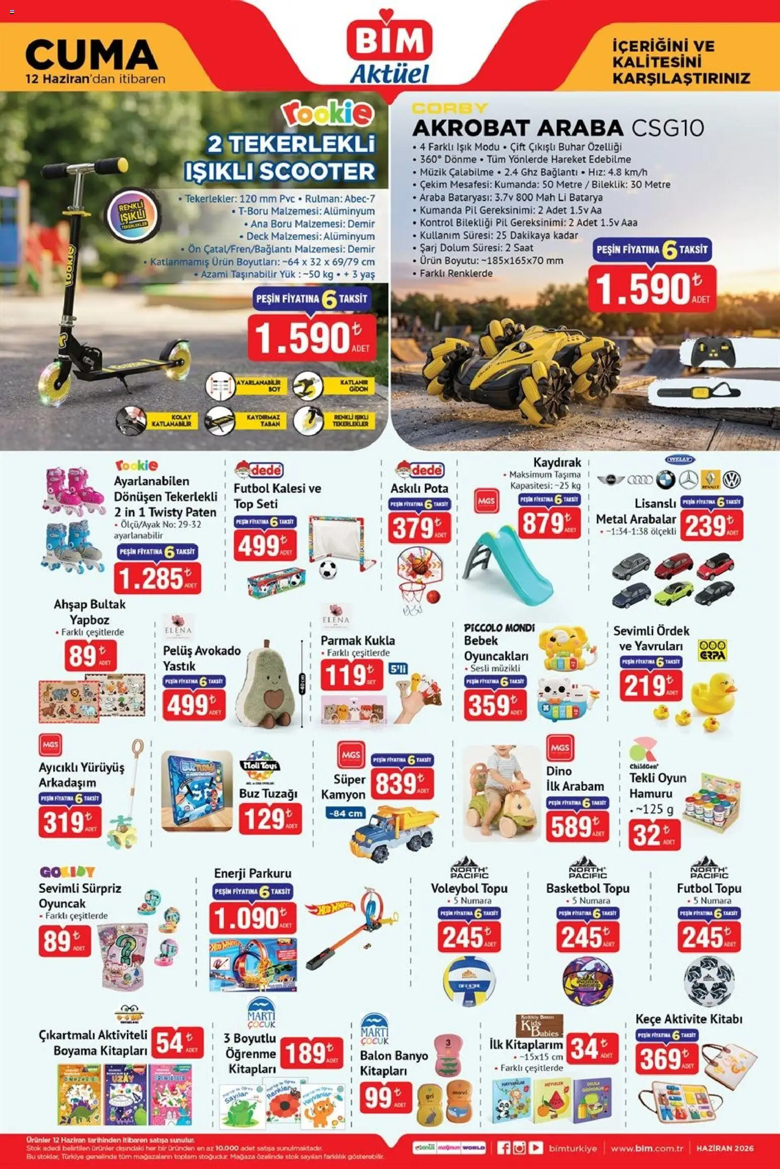BİM - Katalog Cuma - 12.06.2026 tarihinden itibaren geçerlidir | Sayfa: 3 | Ürünler: Yastık, Pil, Banyo, Saat