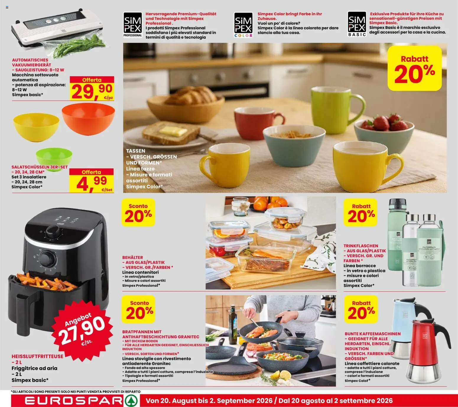 Volantino Eurospar del 17/08/2026 | Pagina: 16 | Prodotti: Friggitrice ad aria, Macchina sottovuoto, Friggitrice