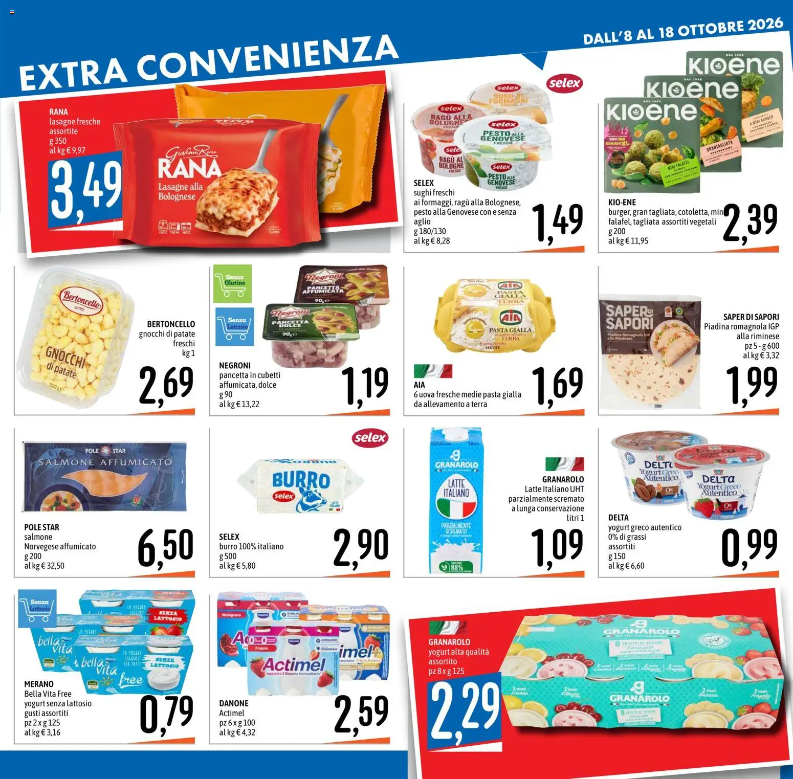 Volantino Emisfero del 08/10/2026 | Pagina: 15 | Prodotti: Pancetta, Latte, Lasagne, Terra