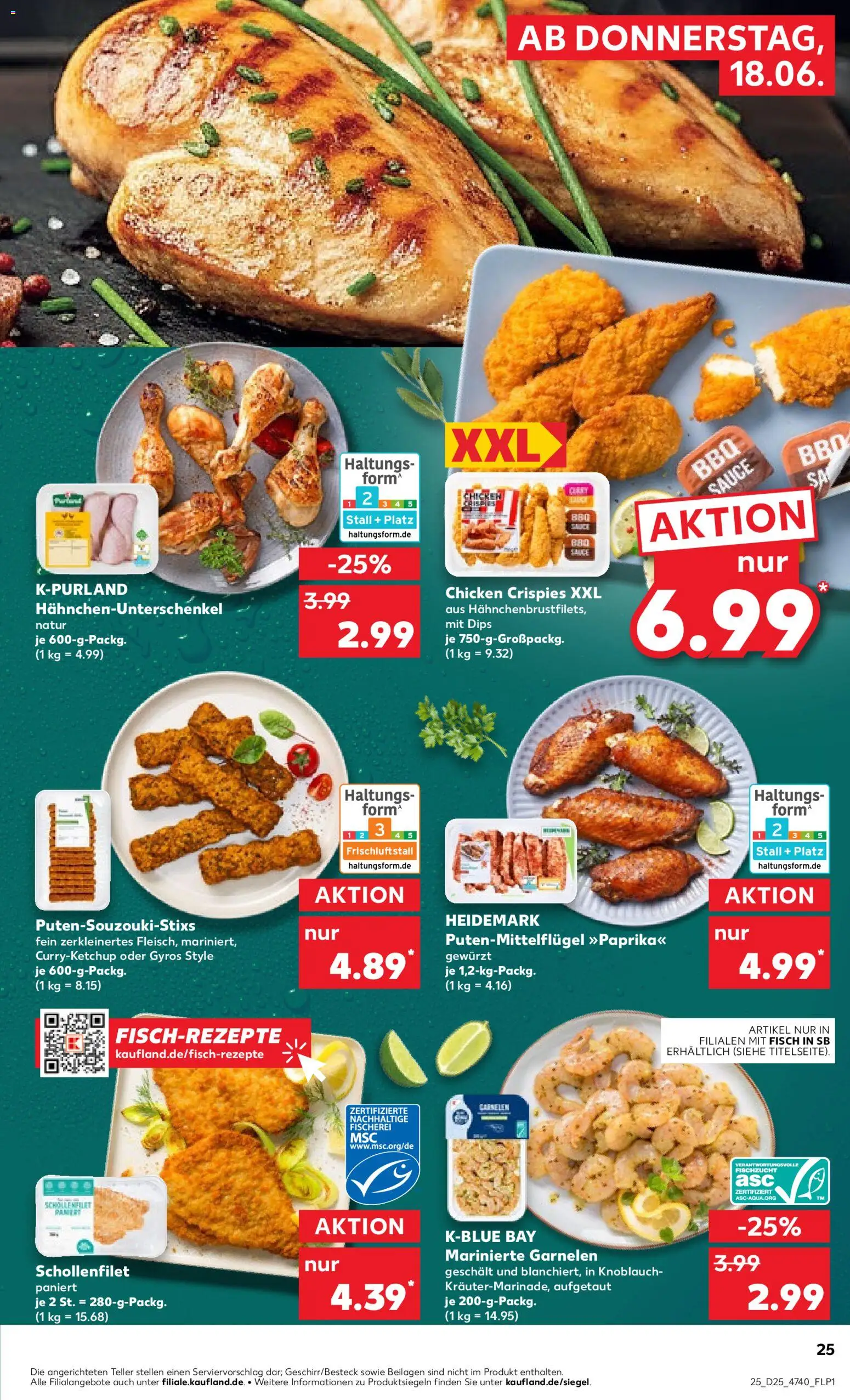 Kaufland Prospekt Hannover – gültig ab 18.06.2026 | Seite: 25 | Produkte: Garnelen, Fisch, Gyros, Knoblauch