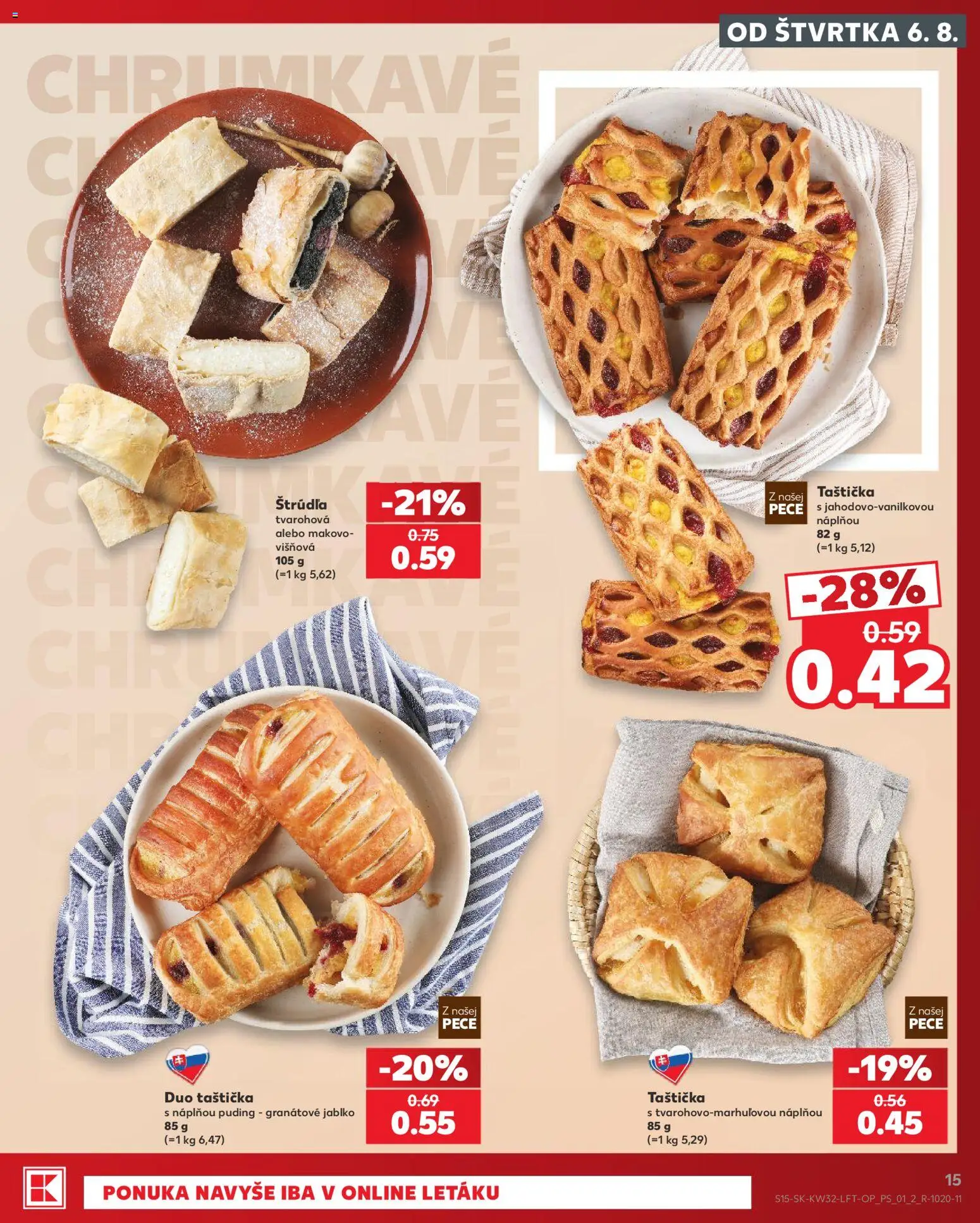 Nové Kaufland akcie – leták je platný od 06.08.2026 | Strana: 15 | Produkty: Puding