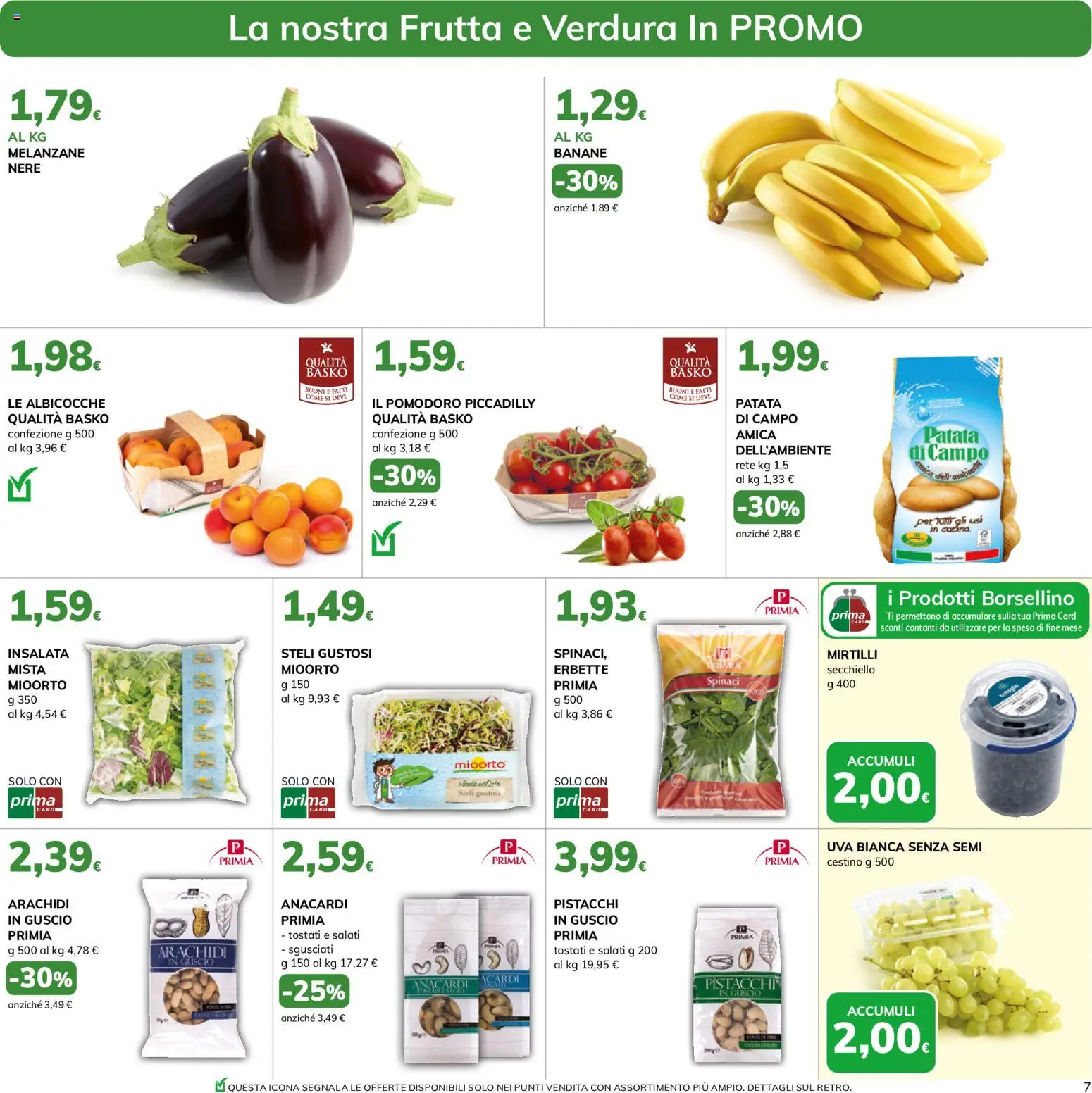 Volantino Basko del 16.06.2026 | Pagina: 7 | Prodotti: Banane, Frutta, Mirtilli, Arachidi