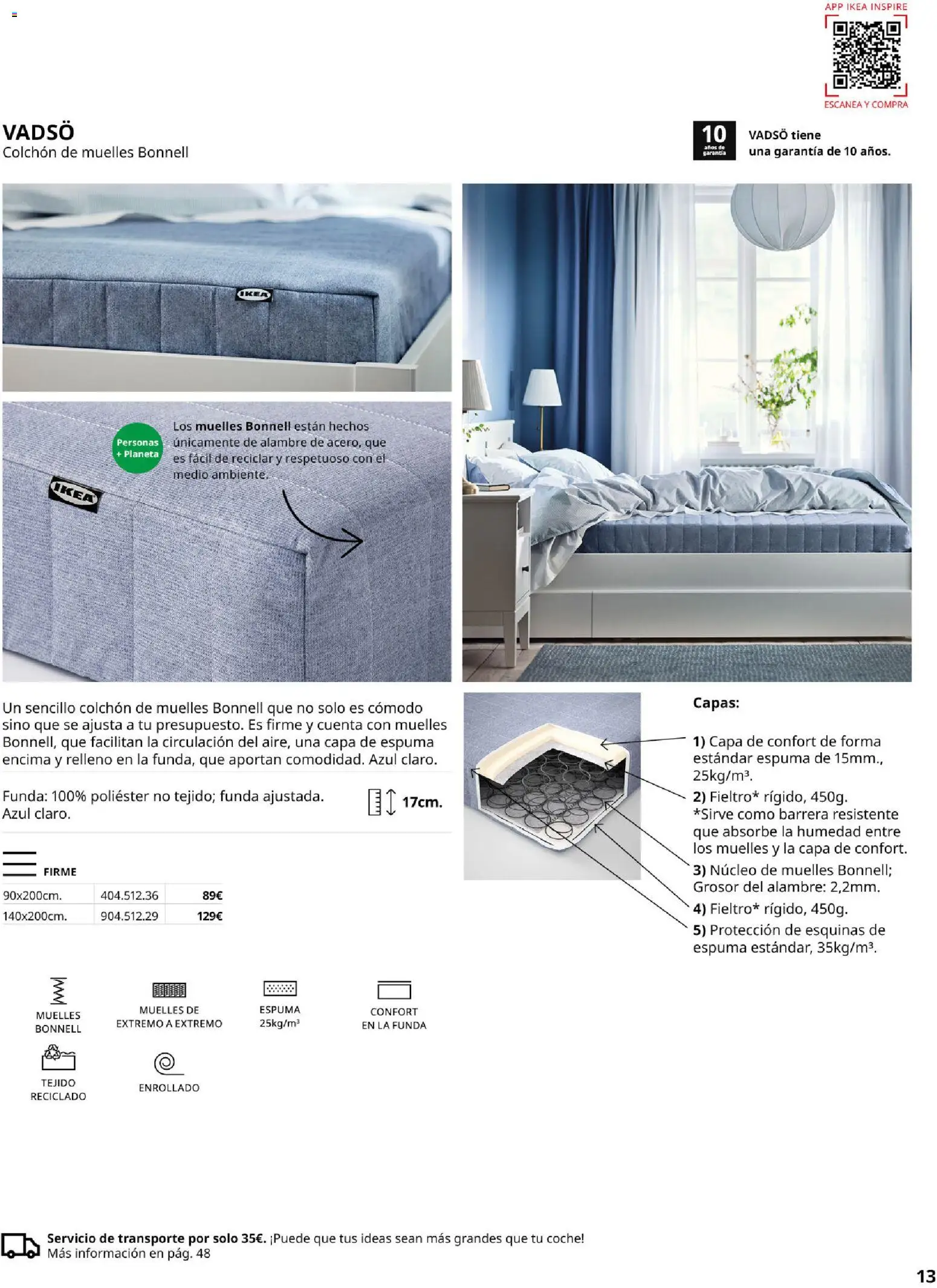 Catálogo IKEA Confort │ válido desde el 01.02.2026 | Página: 13 | Productos: Colchon, Funda