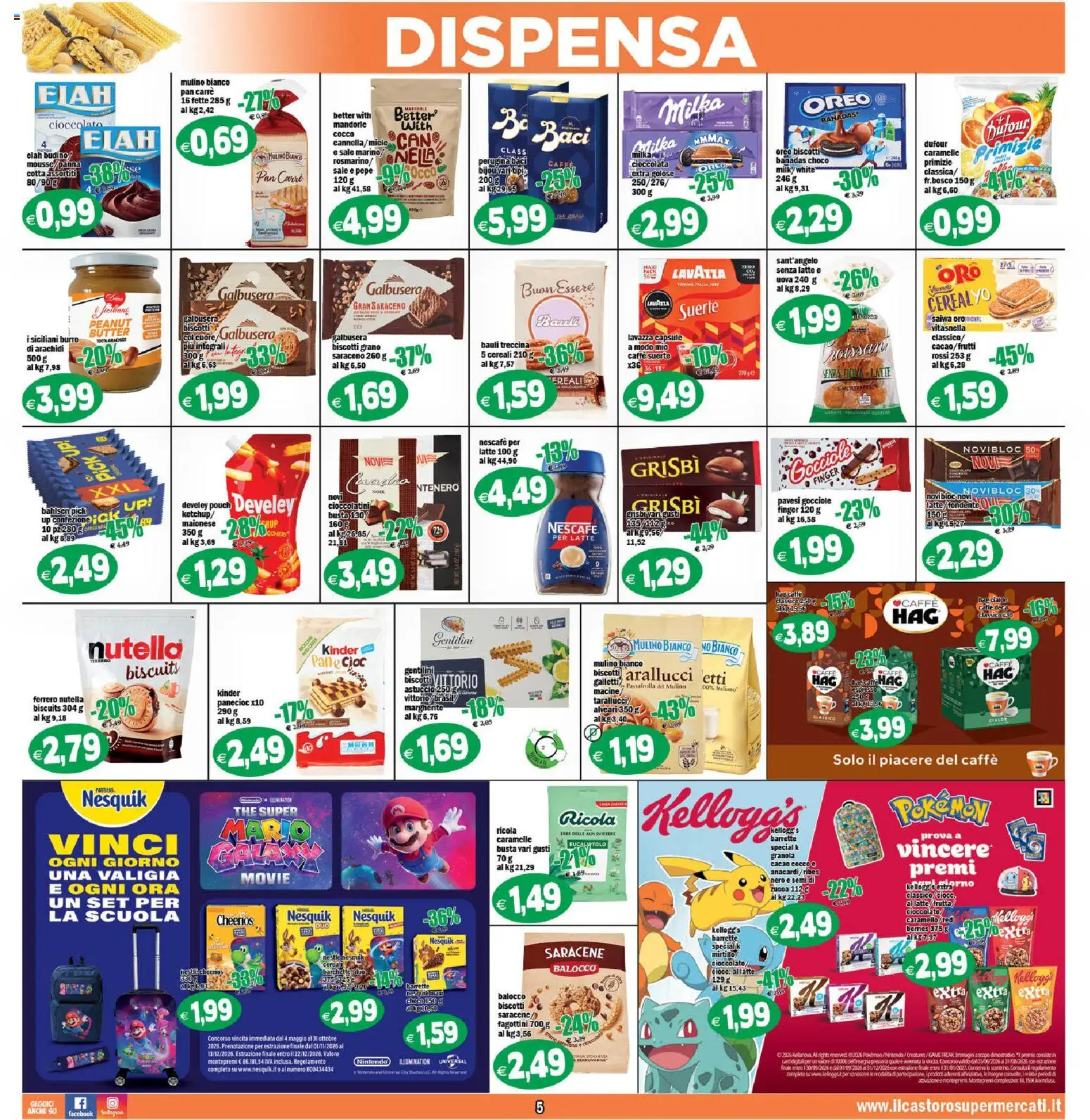 Volantino Il Castoro del 23/09/2026 | Pagina: 5 | Prodotti: Cioccolato, Biscotti, Arachidi, Cioccolatini