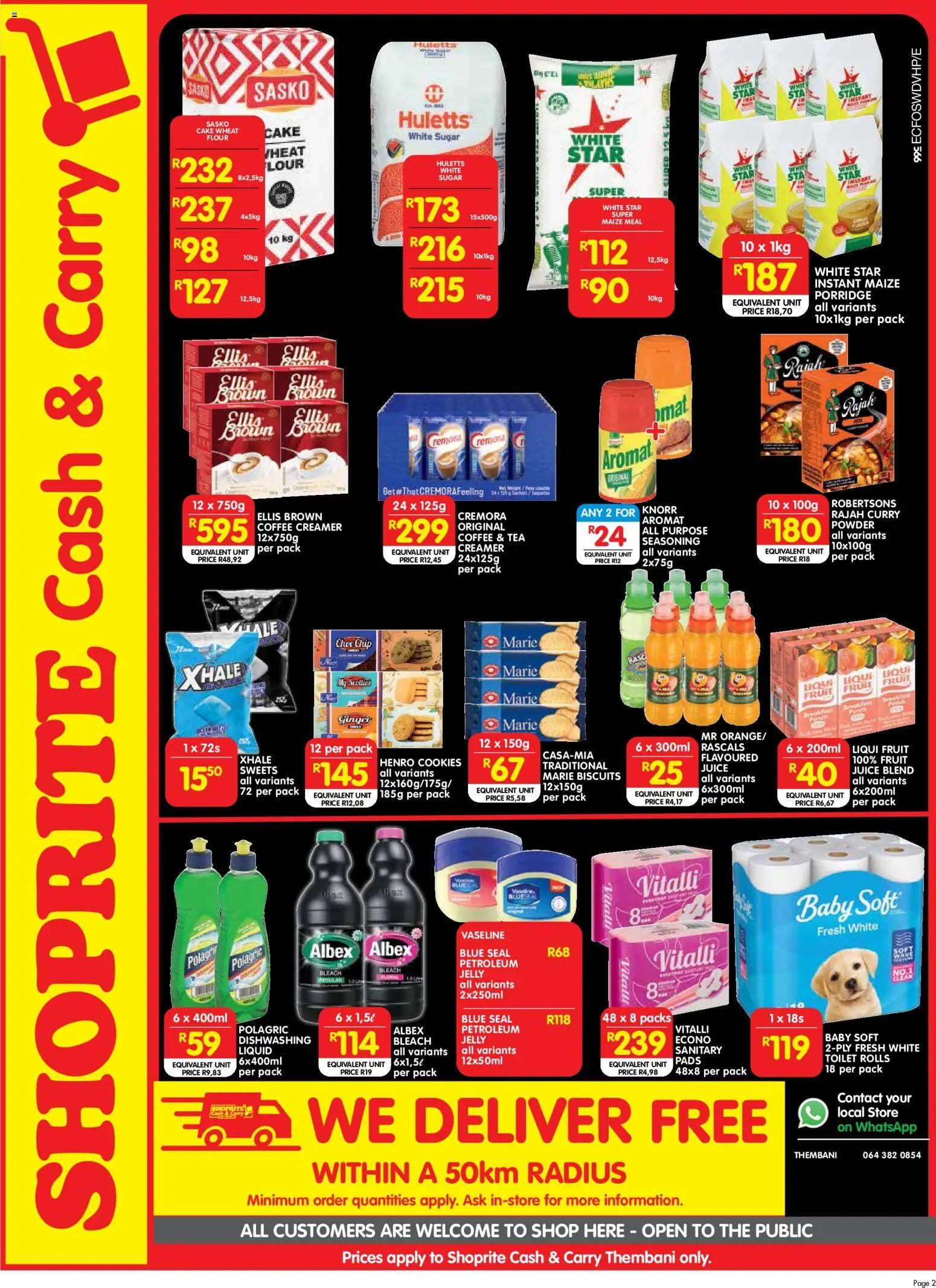 New Shoprite catalogue – valid from 04.05.2026 | Page: 2 | Products: Cake, Toilet, Juice, Fruit