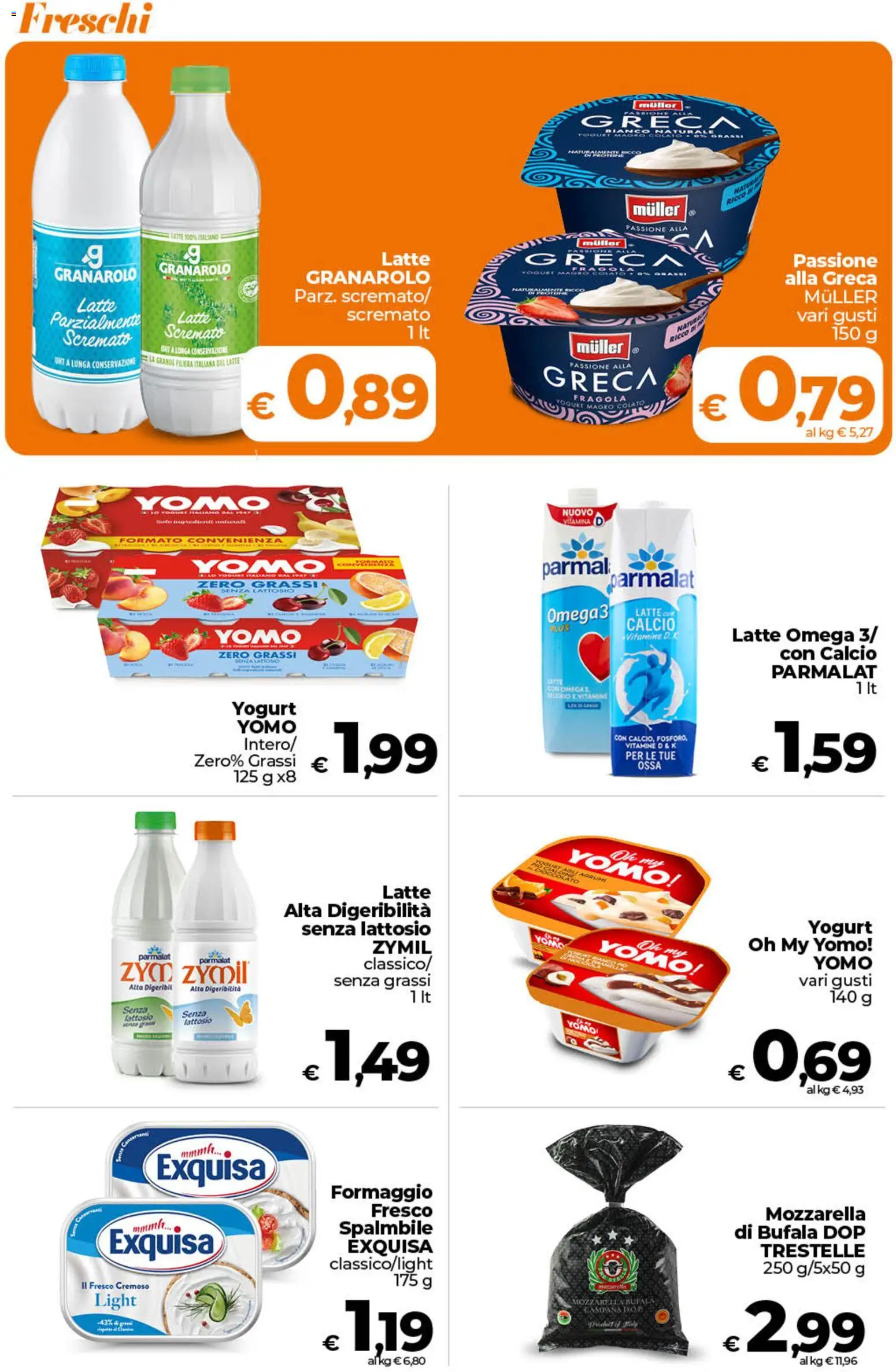 Volantino Ipercoop del 11/08/2026 | Pagina: 18 | Prodotti: Mozzarella, Formaggio, Formaggio fresco, Senza lattosio