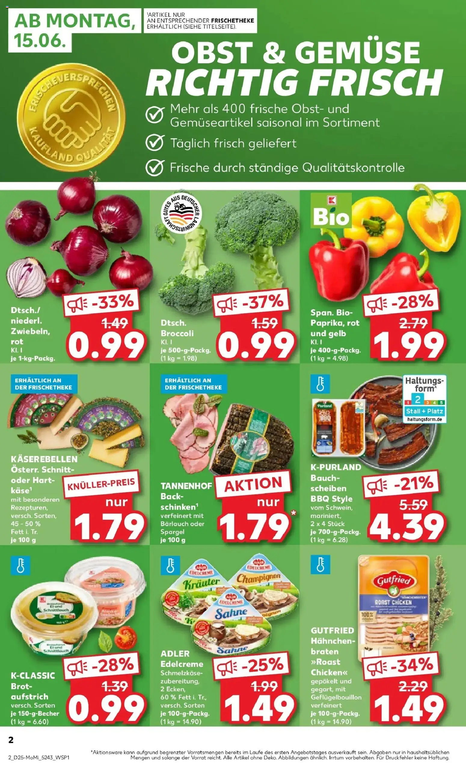 Kaufland Prospekt Alzey – gültig ab 15.06.2026 | Seite: 4 | Produkte: Hahnchen, Spargel, Obst, Schinken