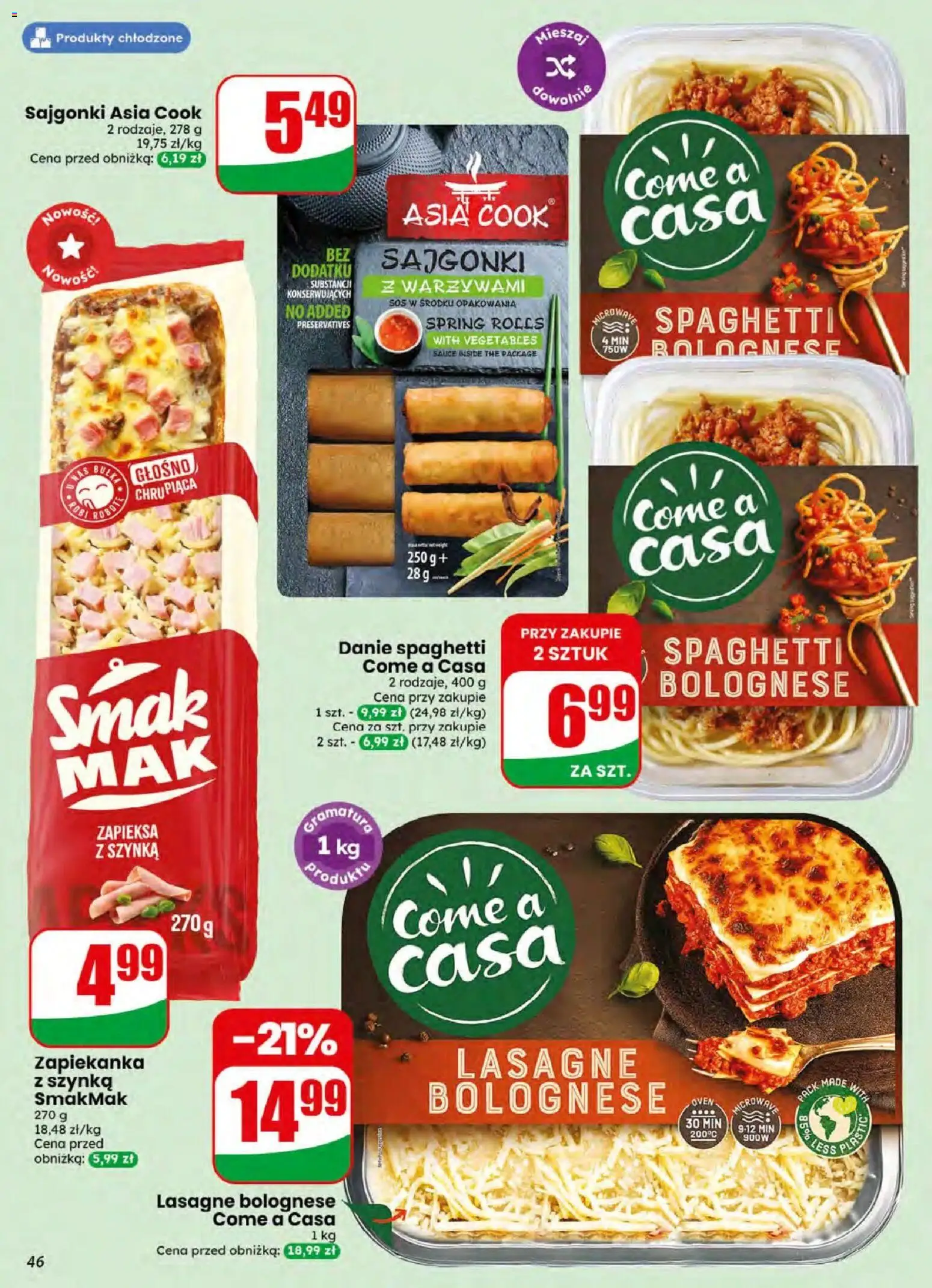 Dino gazetka od 08.07.2026 | Strona: 46 | Produkty: Lasagne, Szynka, Sajgonki, Sos