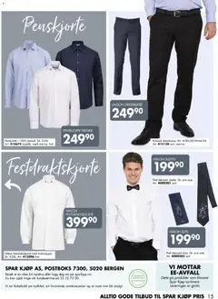Forhåndsvisning av Spar Kjøp kundeavis gyldig fra 04.05.2026 | Side: 15 | Produkter: Dressbukse, Slips, Sløyfe