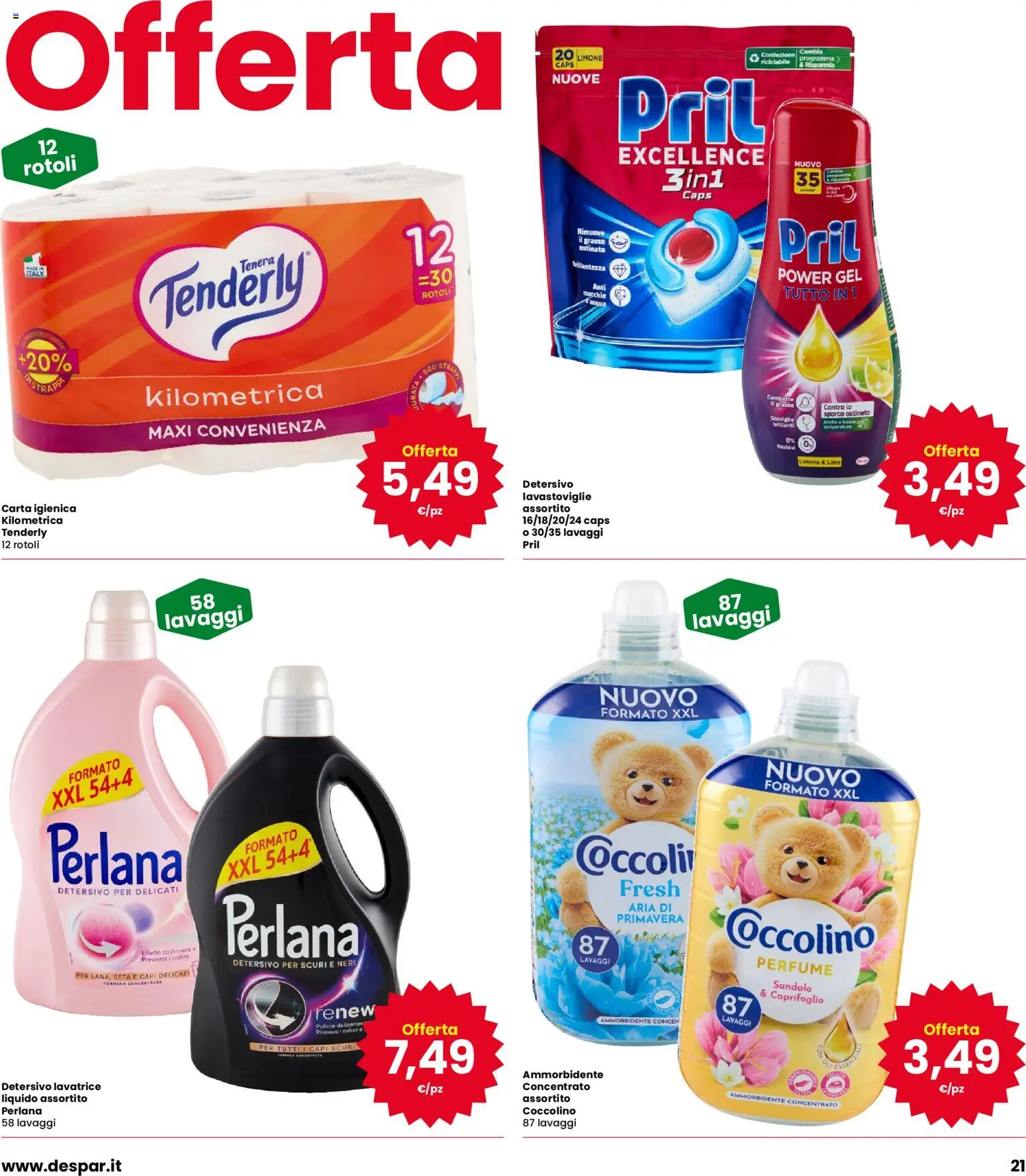 Volantino Eurospar del 08/10/2026 | Pagina: 21 | Prodotti: Carta igienica, Limone, Lime, Lavastoviglie