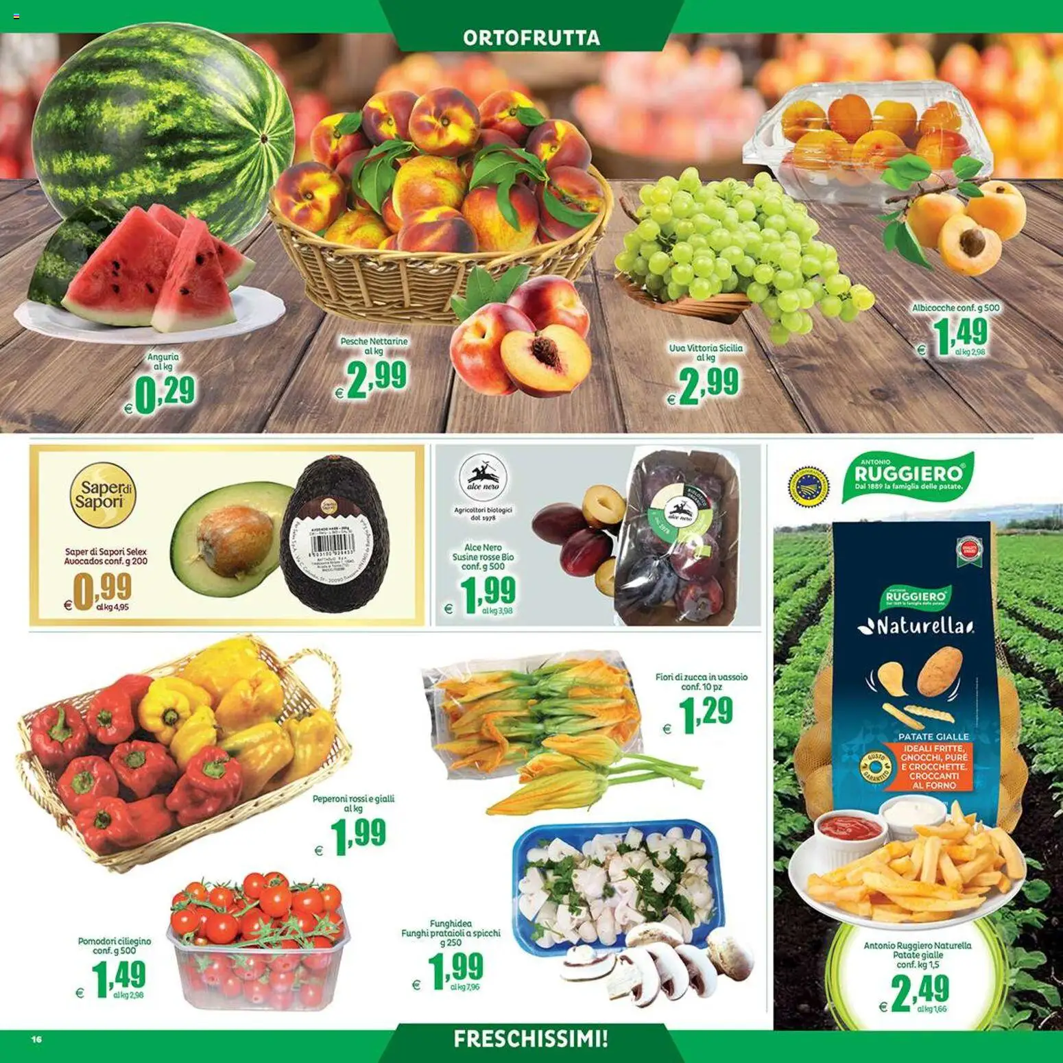 Volantino Elite Supermercati del 31/07/2026 | Pagina: 16 | Prodotti: Zucca, Uva, Forno, Vassoio