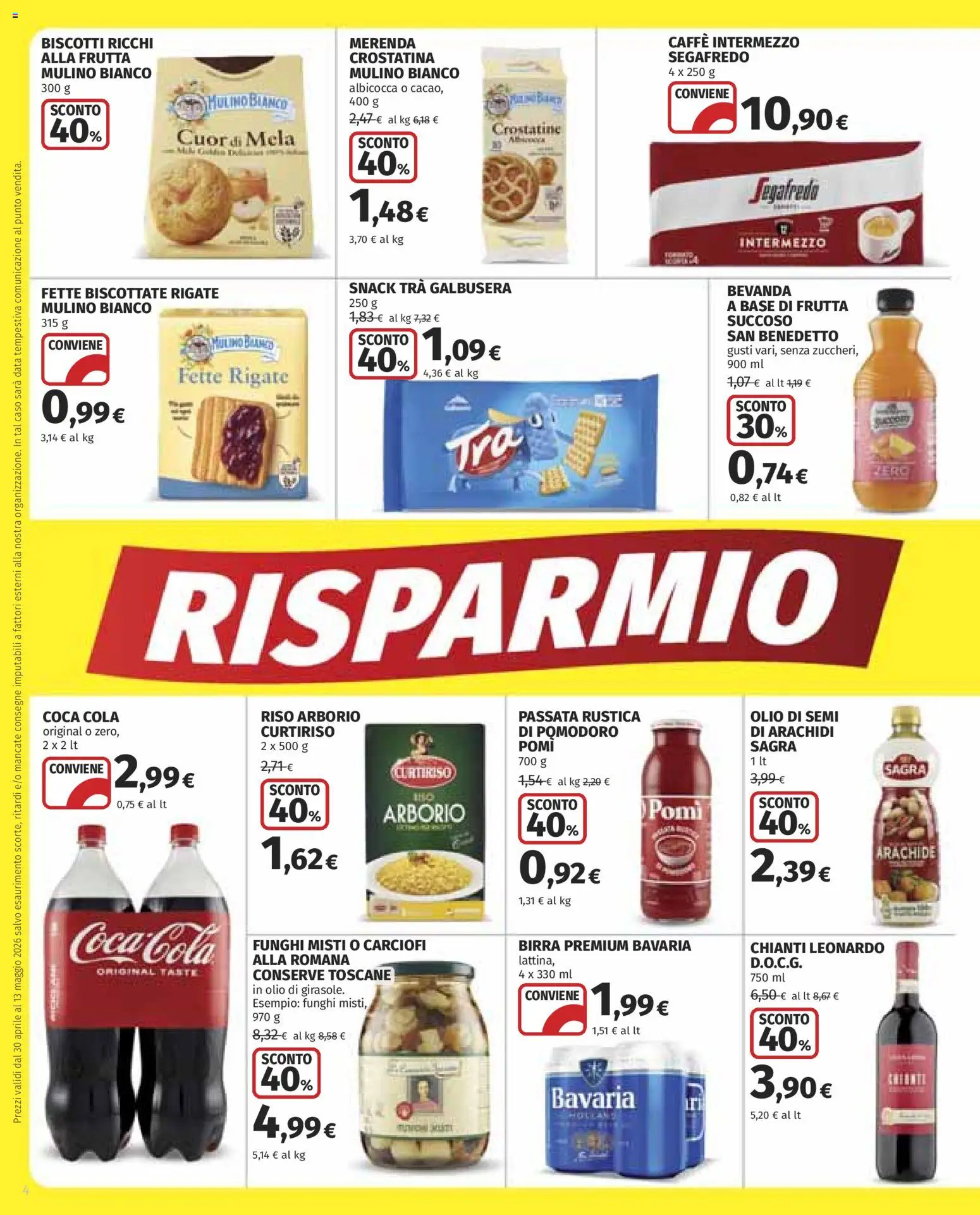 Volantino COOP del 30.04.2026 | Pagina: 4 | Prodotti: Caffè, Riso, Crostatine, Fette biscottate