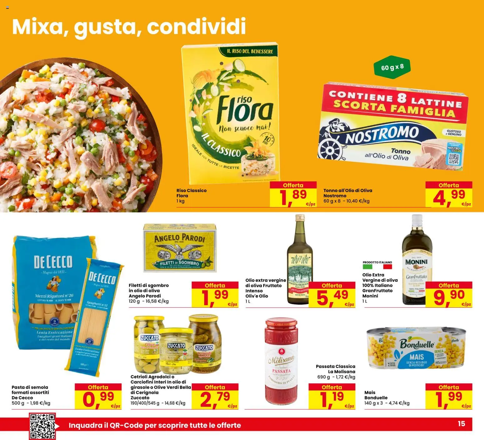Volantino Eurospar del 11.06.2026 | Pagina: 15 | Prodotti: Olive, Pasta, Mais, Olio di Oliva