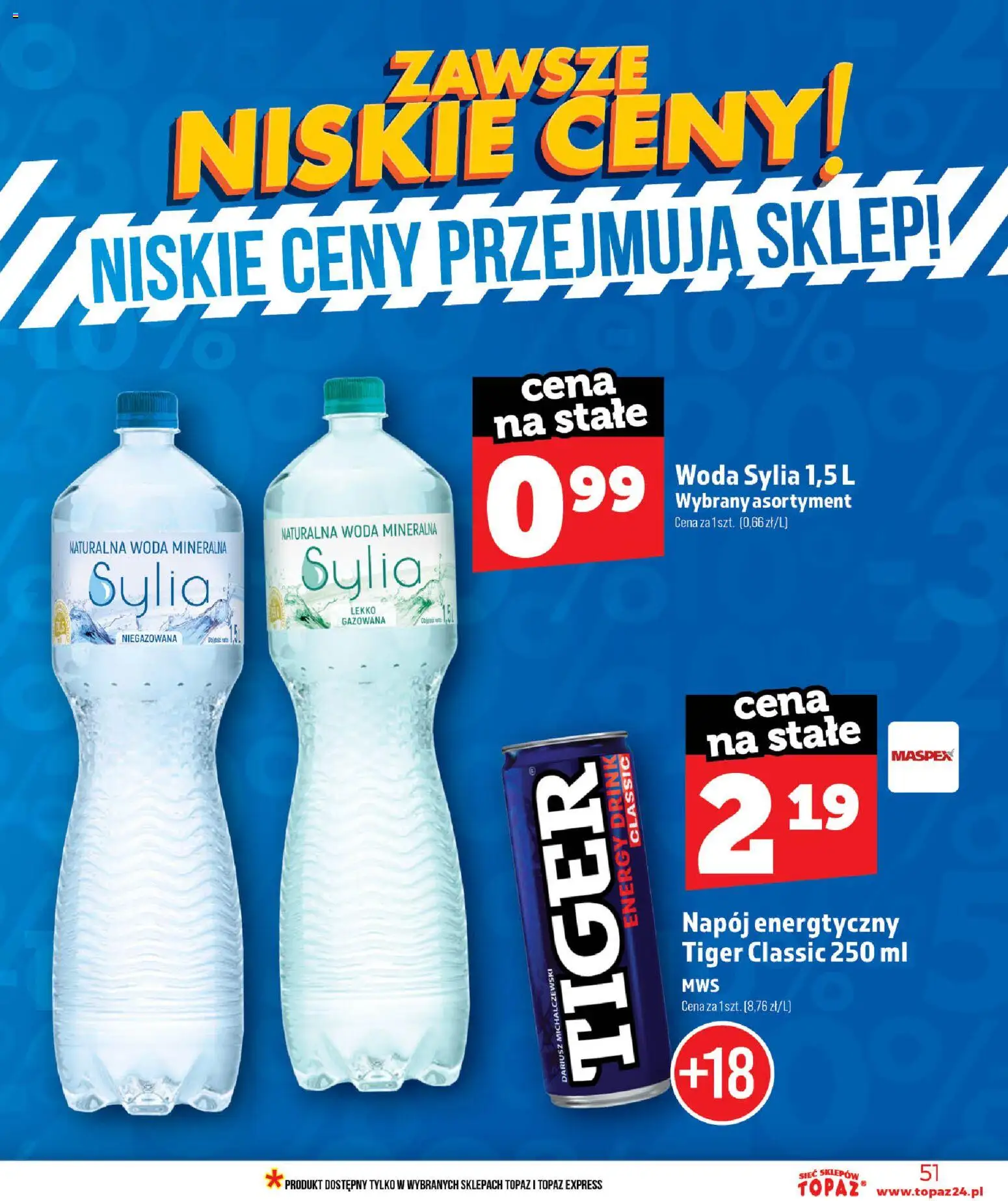 Topaz gazetka - Ceny małe na stałe od 11.06.2026 | Strona: 51 | Produkty: Woda