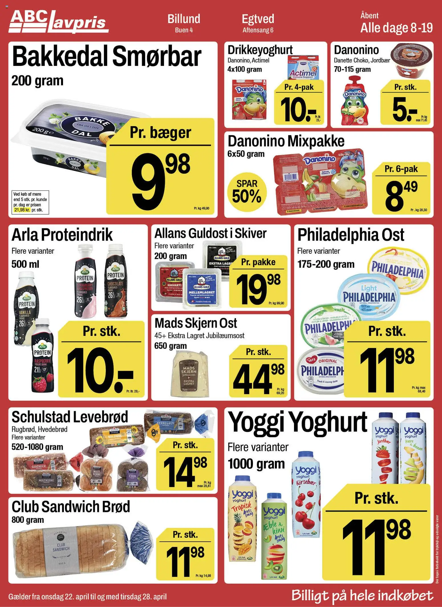 Abc Lavpris tilbudsavis – gyldig fra 22.04.2026 | Side: 3 | Produkter: Ost, Yoghurt, Kirsebær, Drikkeyoghurt