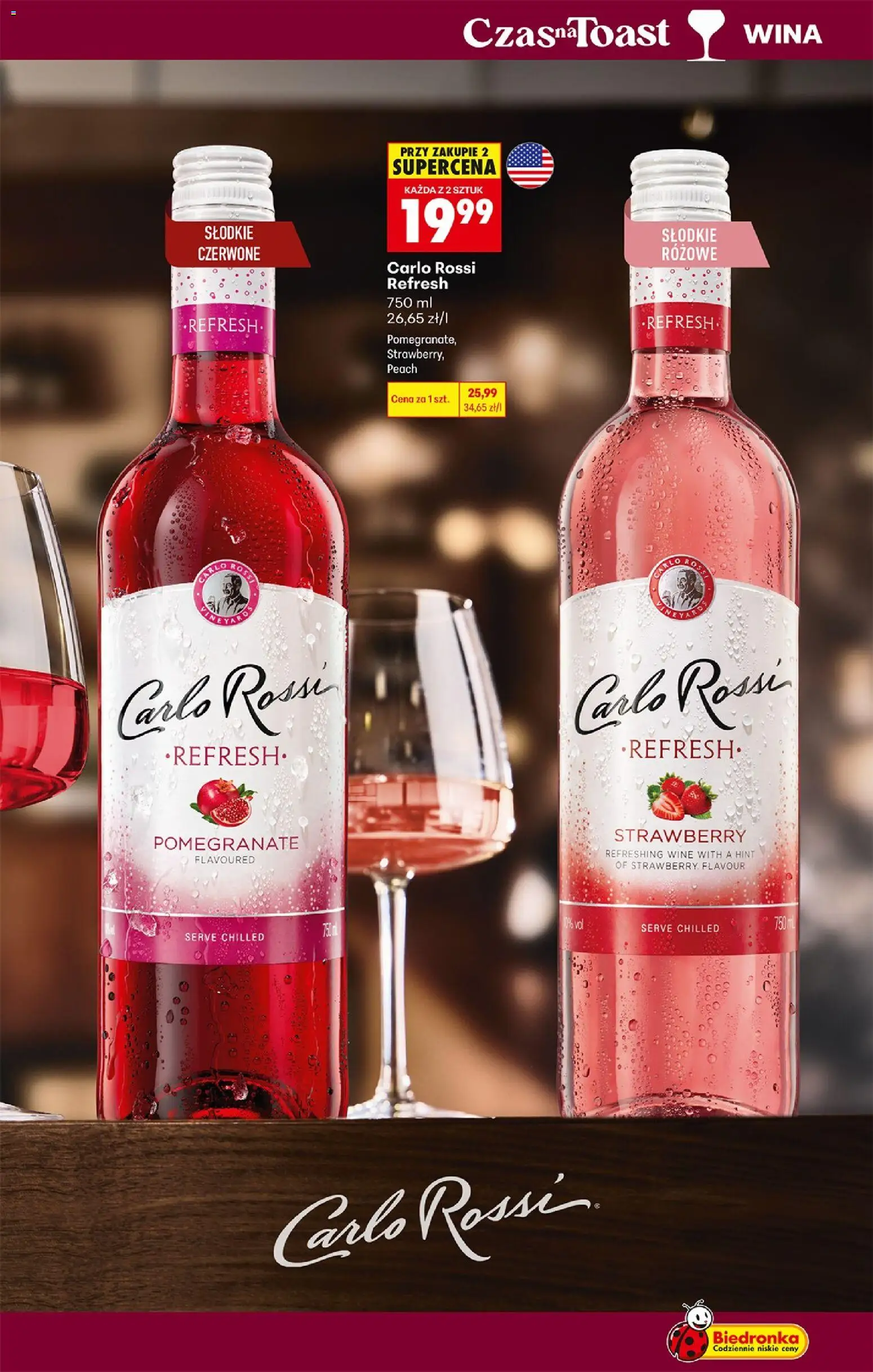 Biedronka gazetka - Czas na toast od 15.06.2026 | Strona: 3 | Produkty: Carlo Rossi