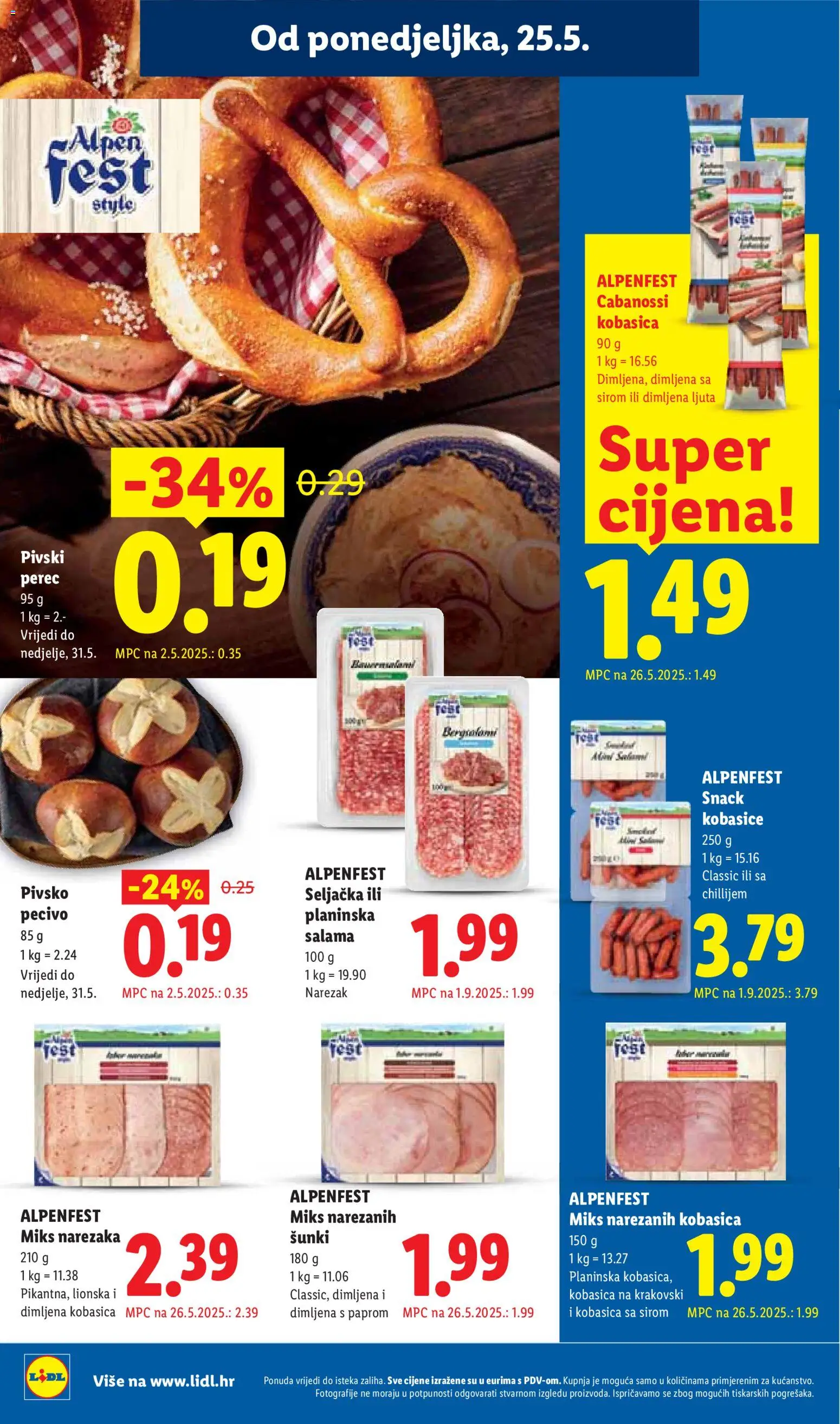 Lidl katalog | vrijedi od 25.05.2026 | Stranica: 12 | Proizvodi: Salama, Narezak, Kobasica, Pecivo